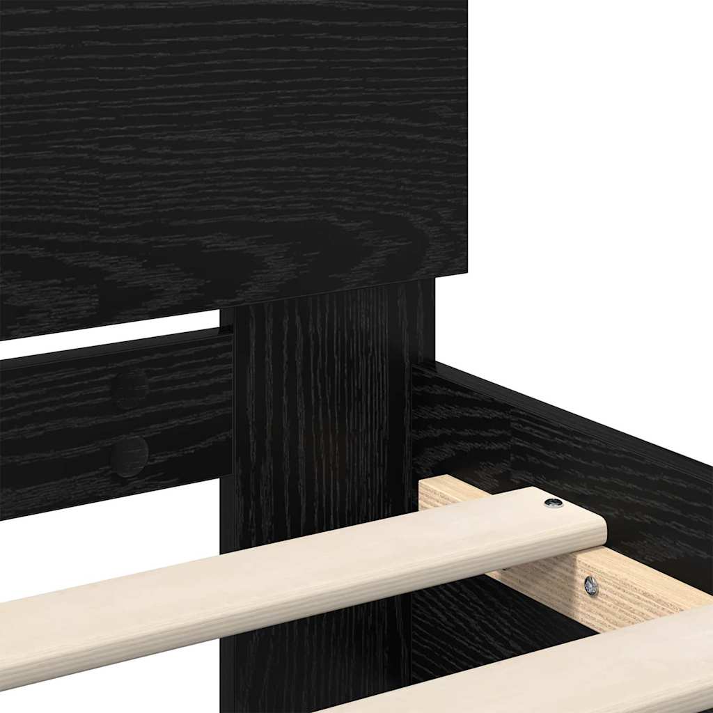 Cadre de lit Chêne noir 180 x 200 cm Bois d'ingénierie - XIOS