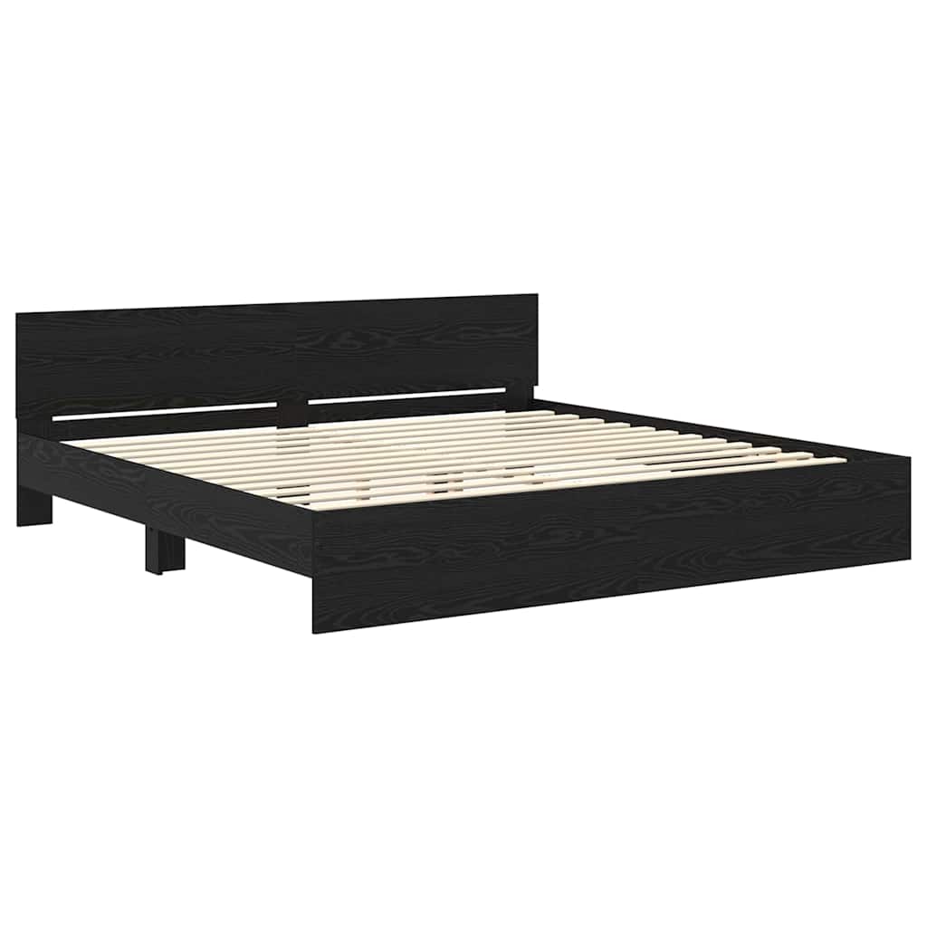 Cadre de lit Chêne noir 180 x 200 cm Bois d'ingénierie - XIOS