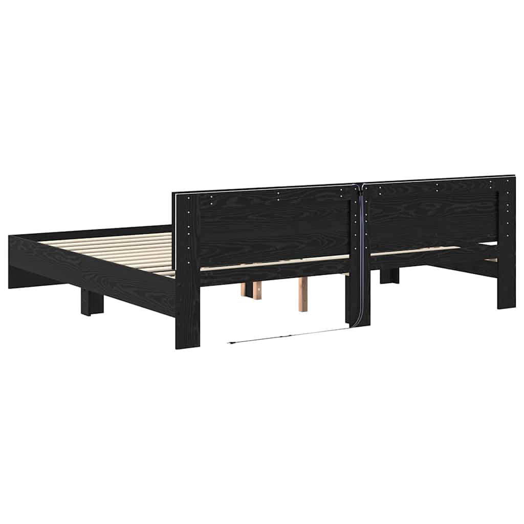 Cadre de lit Chêne noir 180 x 200 cm Bois d'ingénierie - XIOS