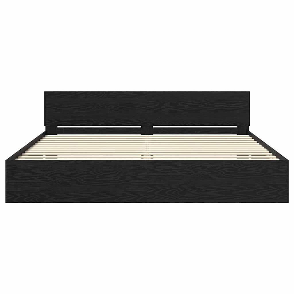 Cadre de lit Chêne noir 180 x 200 cm Bois d'ingénierie - XIOS