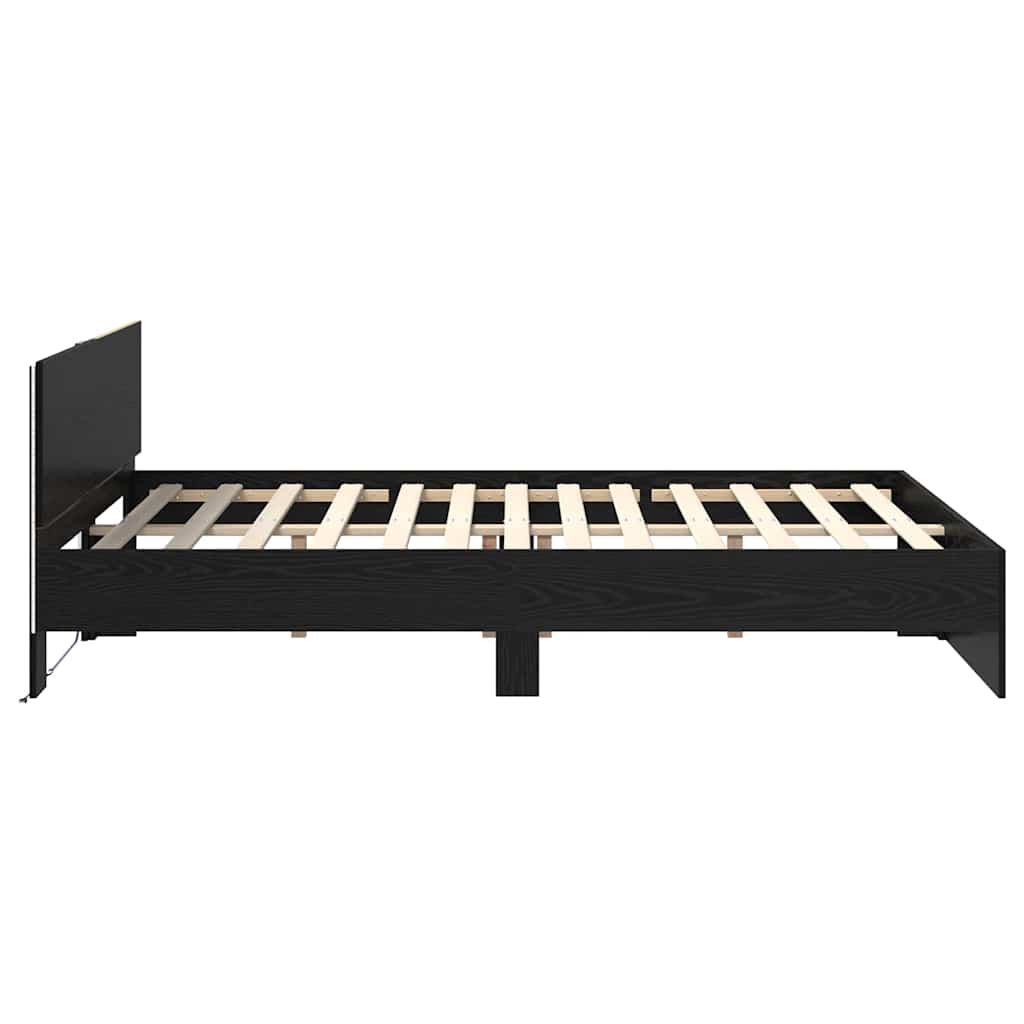 Cadre de lit Chêne noir 140 x 200 cm Bois d'ingénierie - XIOS