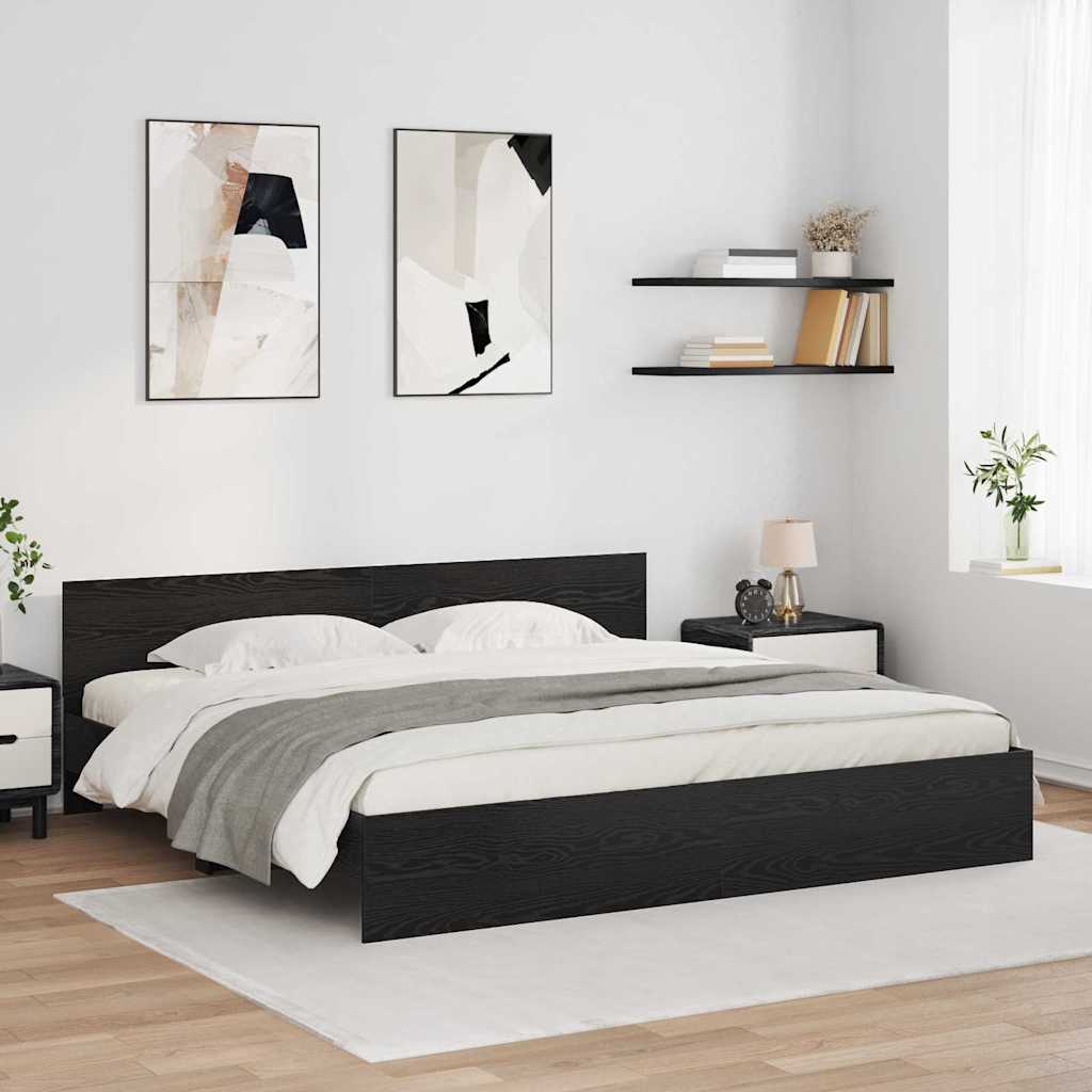 Cadre de lit Chêne noir 200 x 200 cm Bois d'ingénierie - XIOS