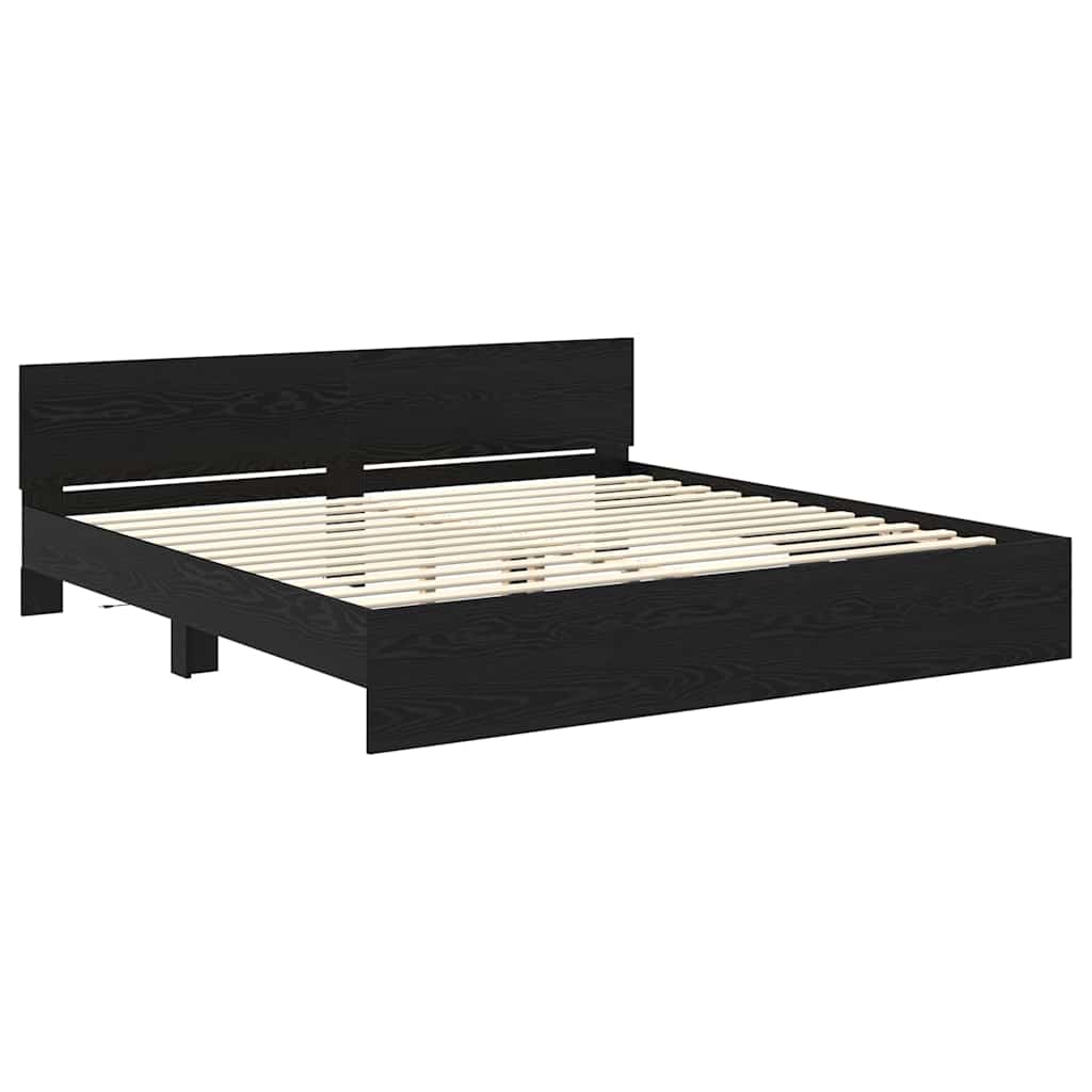 Cadre de lit Chêne noir 200 x 200 cm Bois d'ingénierie - XIOS