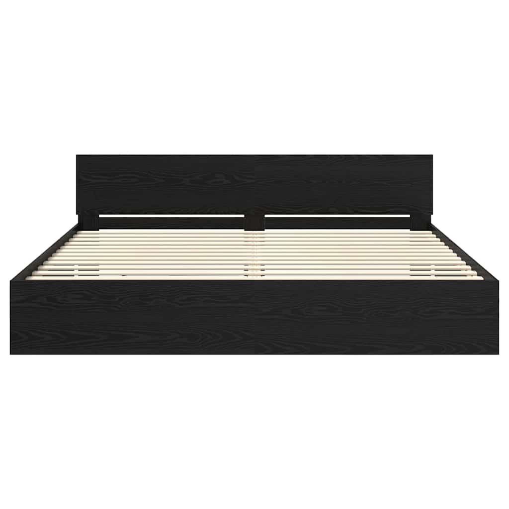 Cadre de lit Chêne noir 200 x 200 cm Bois d'ingénierie - XIOS