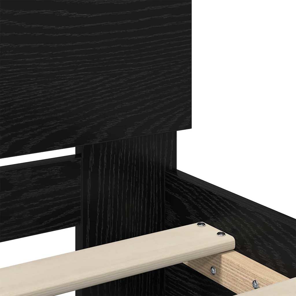 Cadre de lit Chêne noir 150 x 200 cm Bois d'ingénierie - XIOS