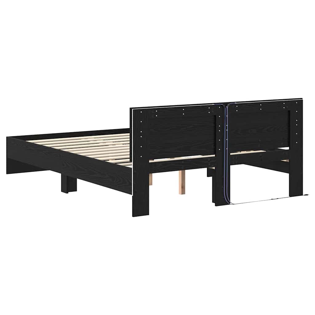 Cadre de lit Chêne noir 150 x 200 cm Bois d'ingénierie - XIOS