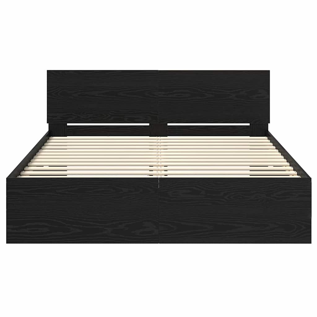 Cadre de lit Chêne noir 150 x 200 cm Bois d'ingénierie - XIOS