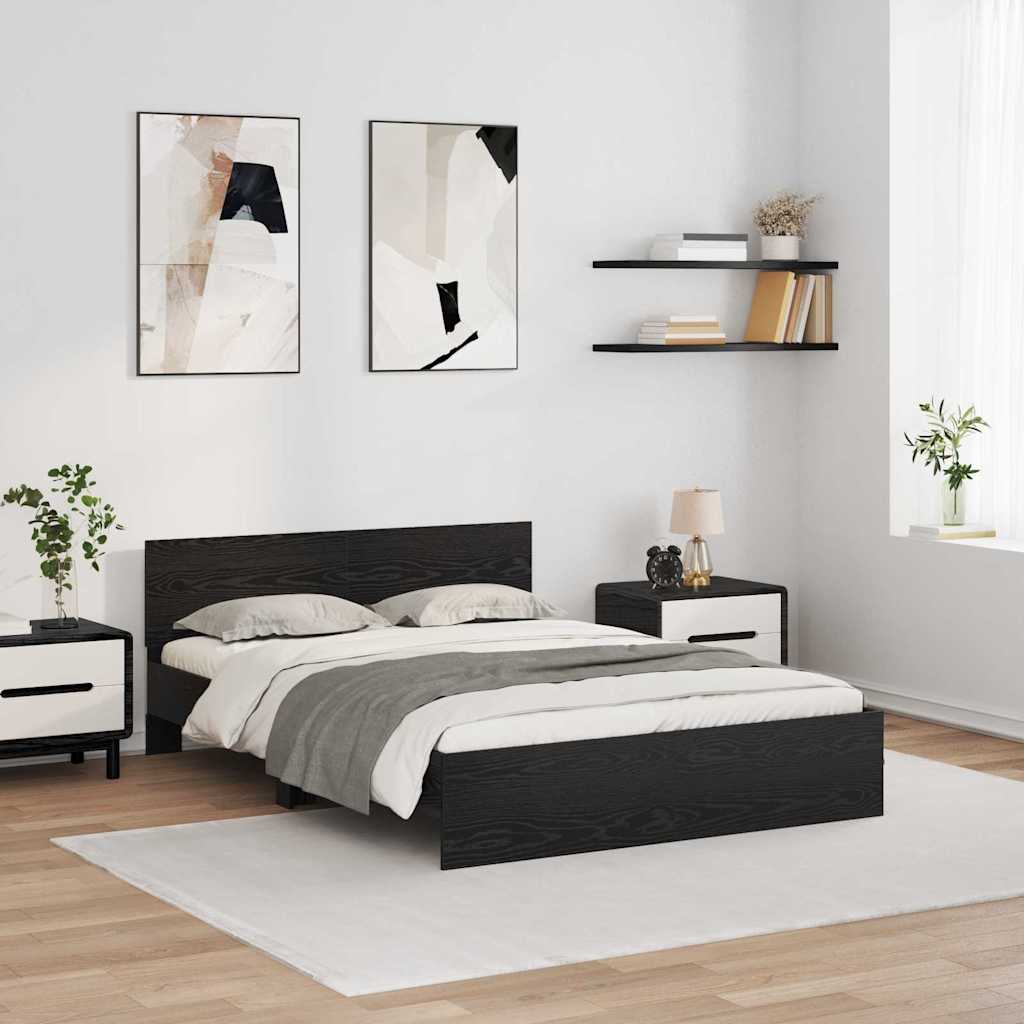 Cadre de lit Chêne noir 160 x 200 cm Bois d'ingénierie - XIOS
