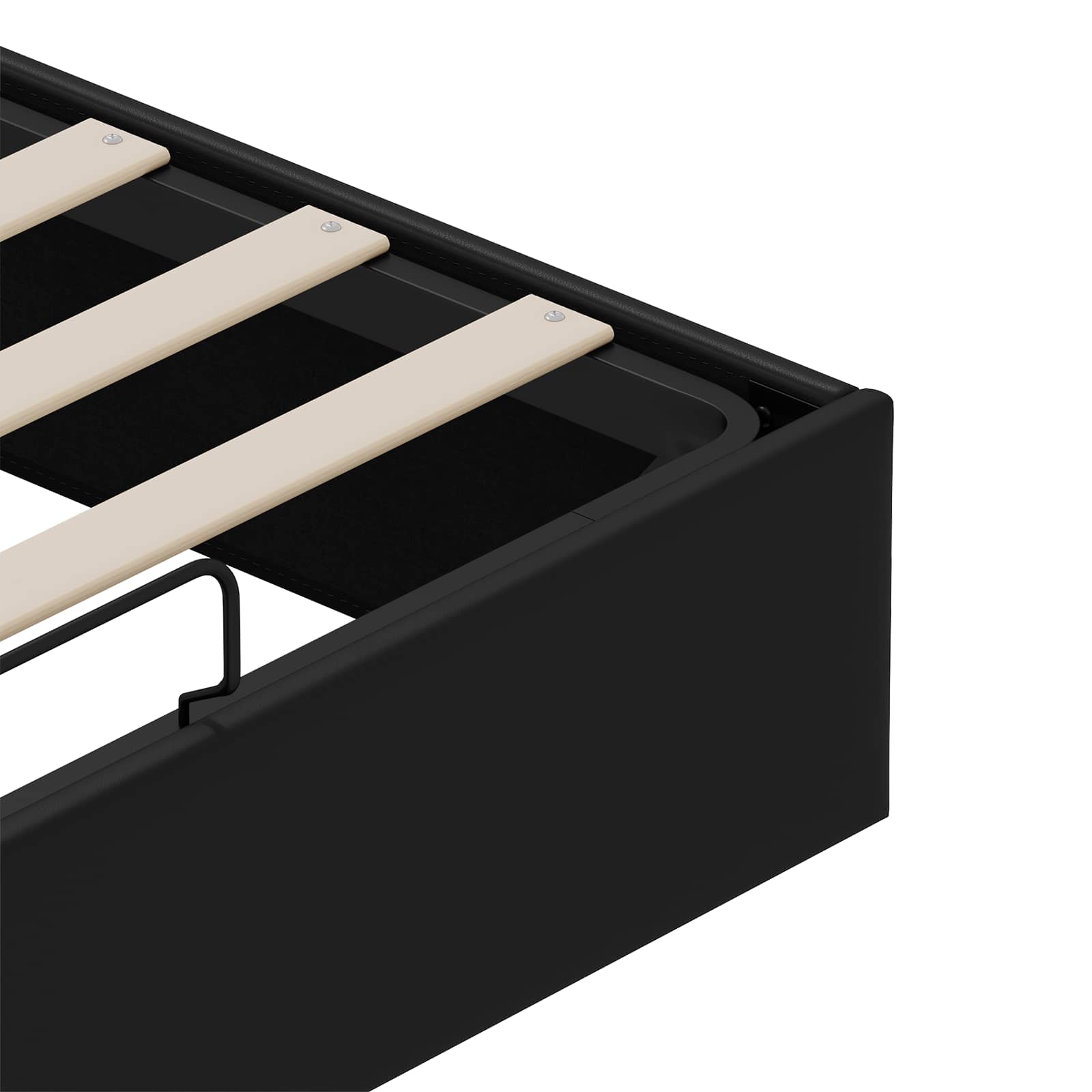Cadre de lit ottoman Noir Lit double classique Simili cuir - XIOS