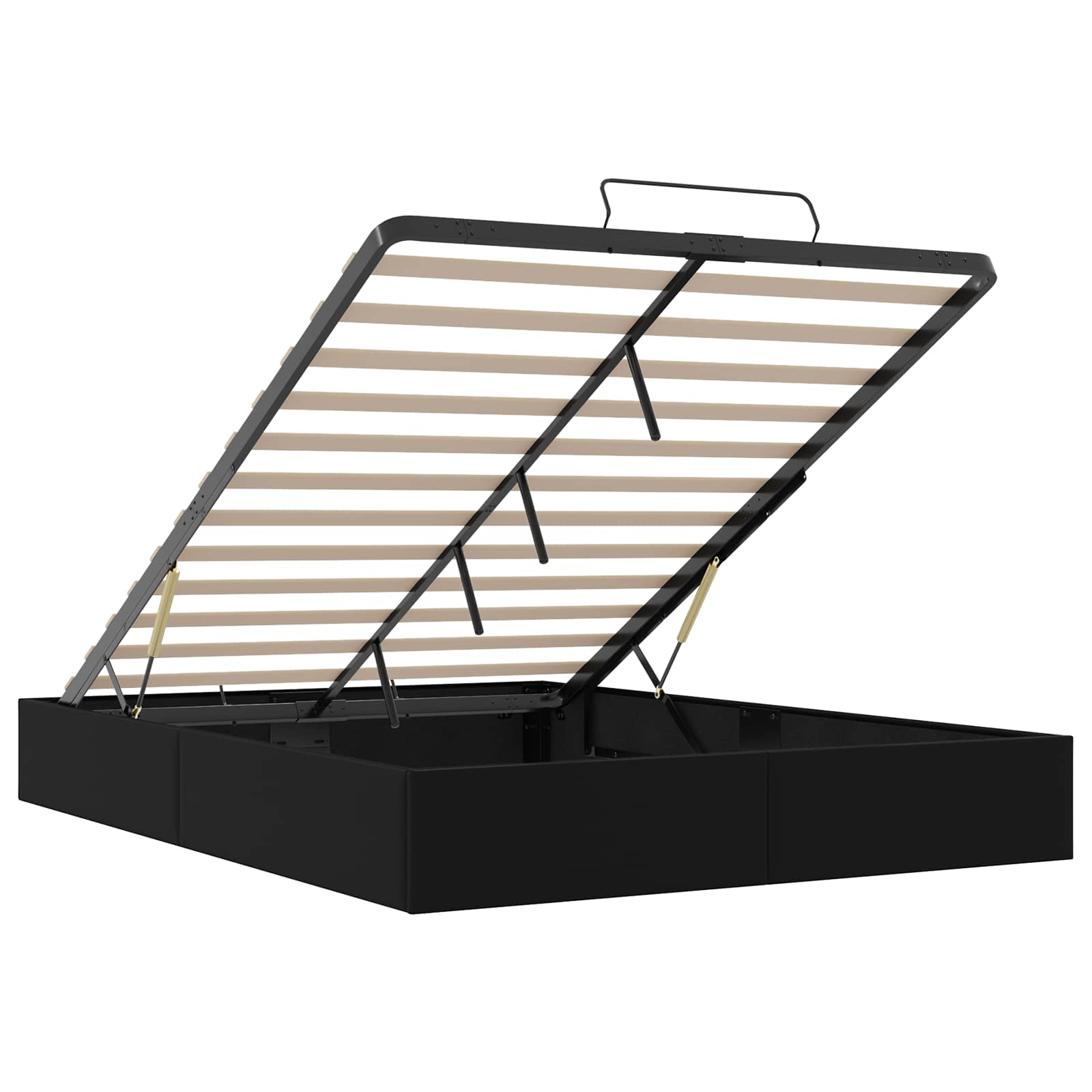 Cadre de lit ottoman Noir Lit double classique Simili cuir - XIOS
