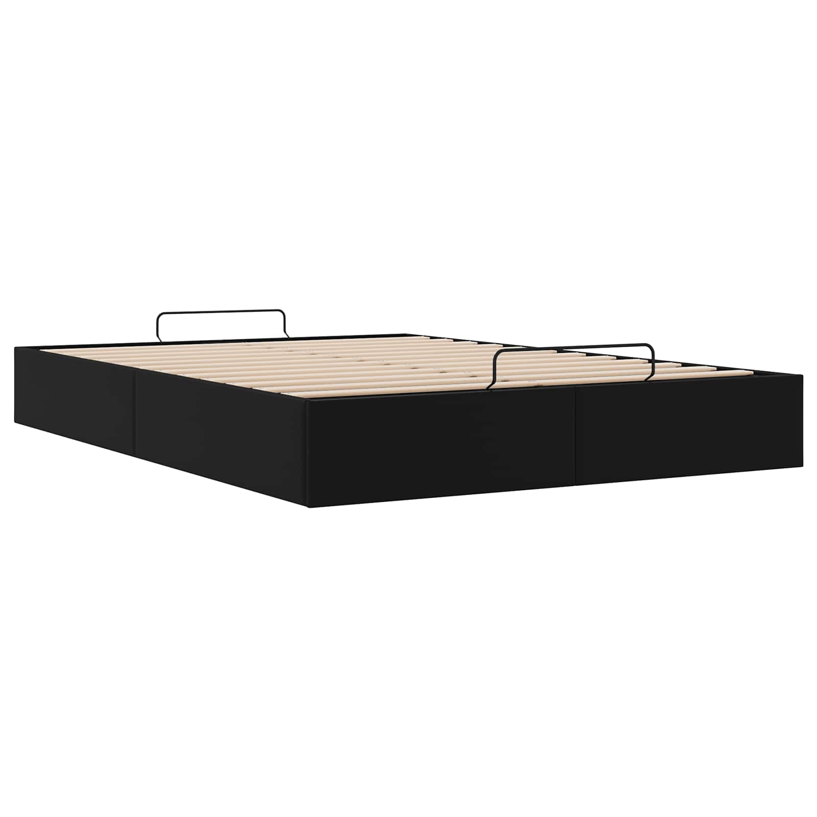 Cadre de lit ottoman Noir Lit double classique Simili cuir - XIOS