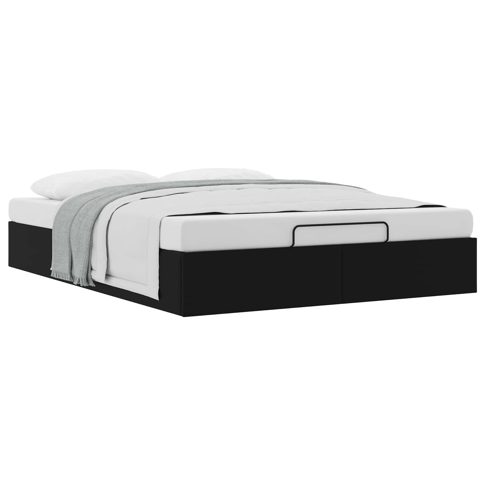 Cadre de lit ottoman Noir Lit double classique Simili cuir - XIOS