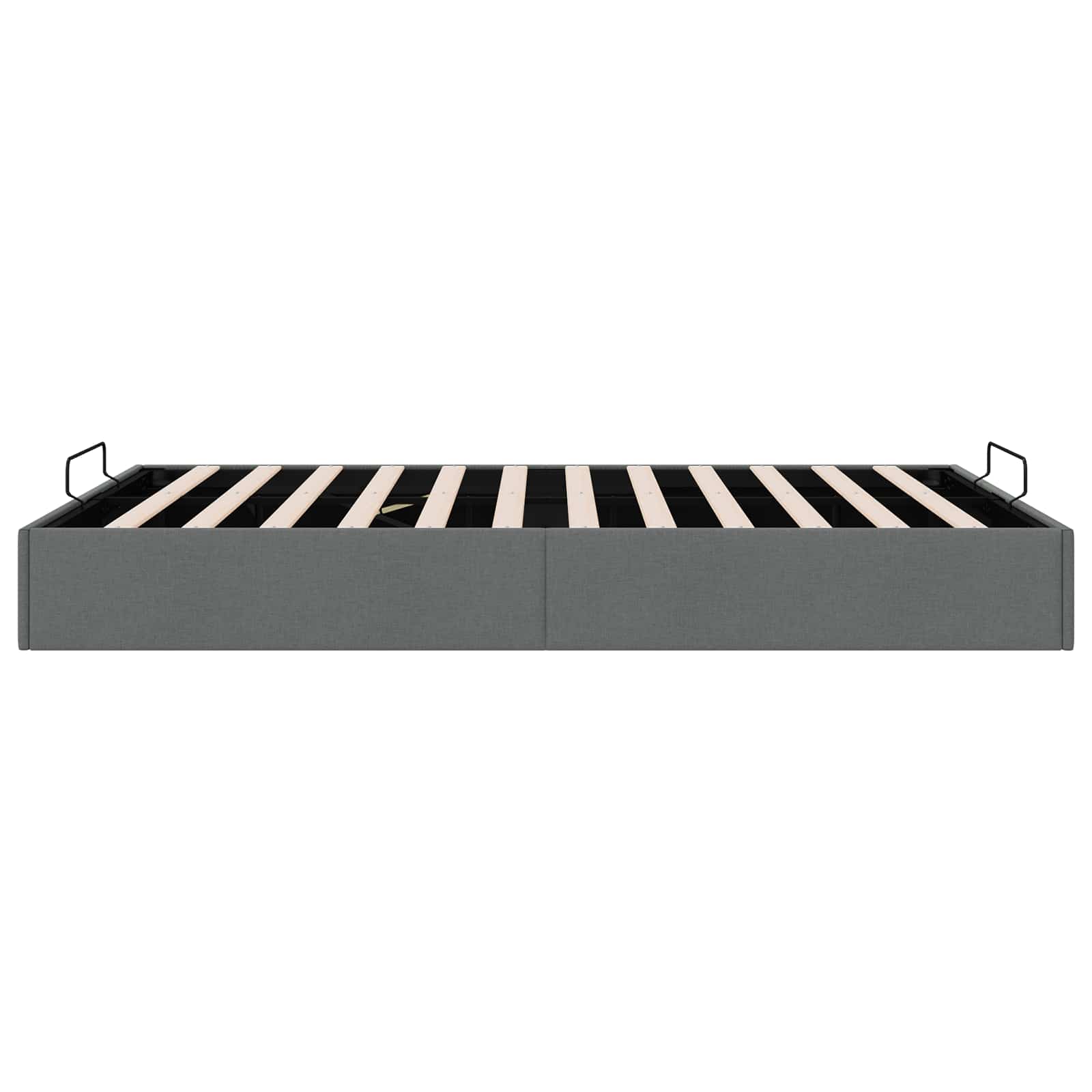 Cadre de lit ottoman Gris foncé Lit double classique Tissu - XIOS