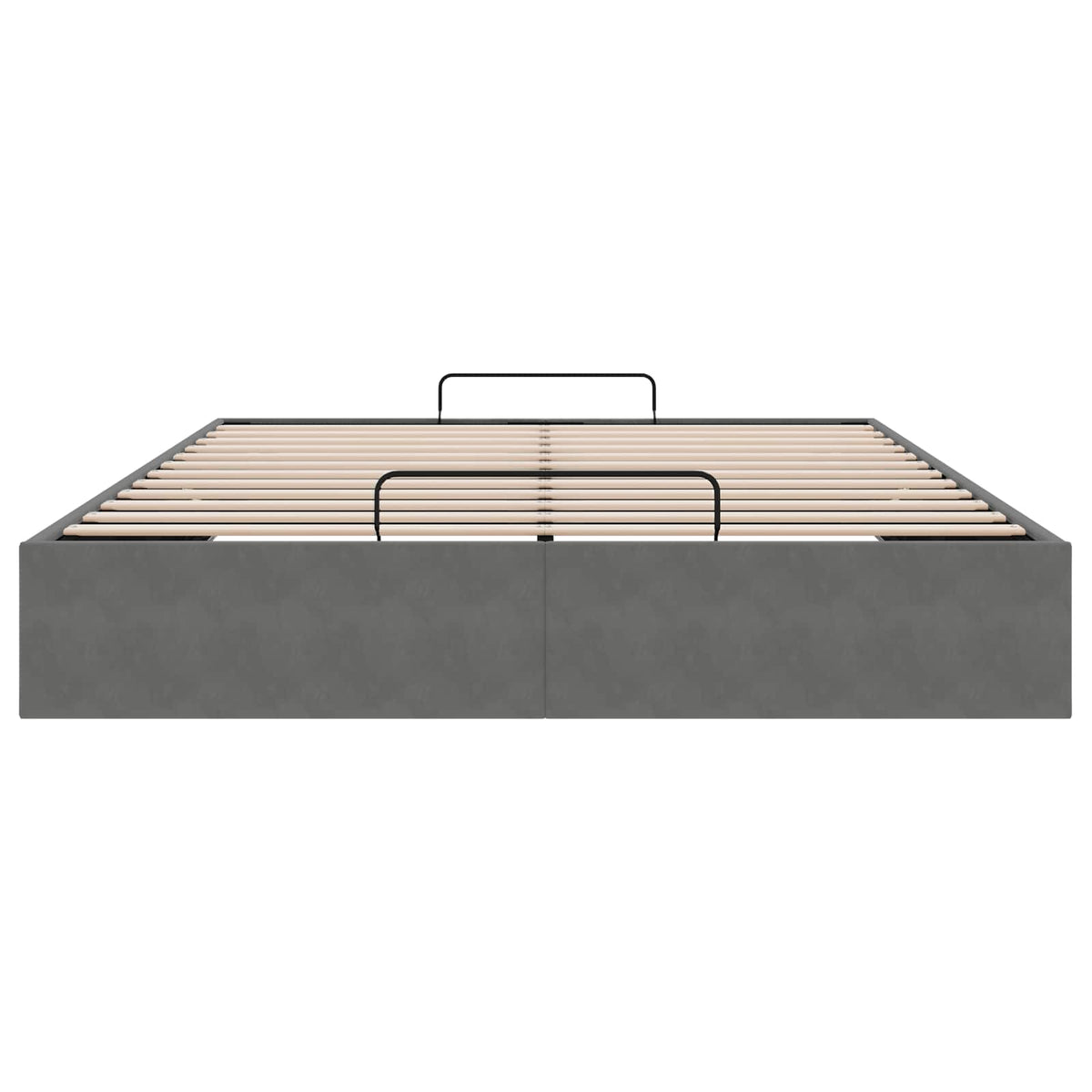Cadre de lit ottoman Gris foncé Taille réelle Velours