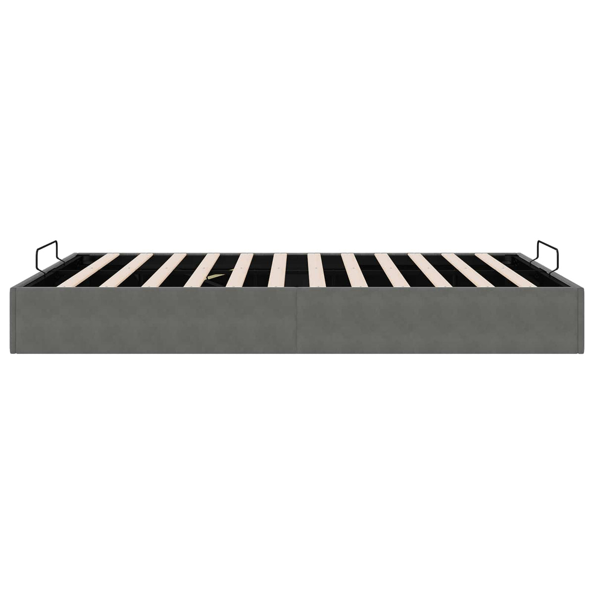 Cadre de lit ottoman Gris foncé Taille réelle Velours