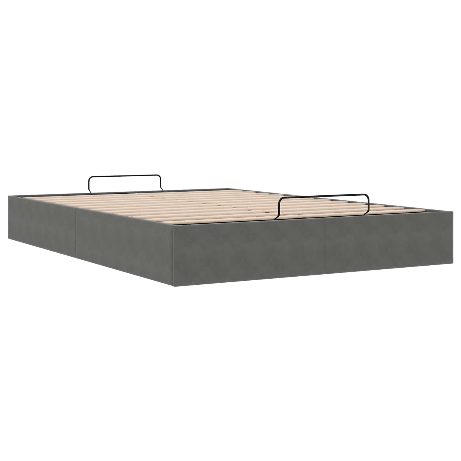 Cadre de lit ottoman Gris foncé Lit double classique Velours - XIOS