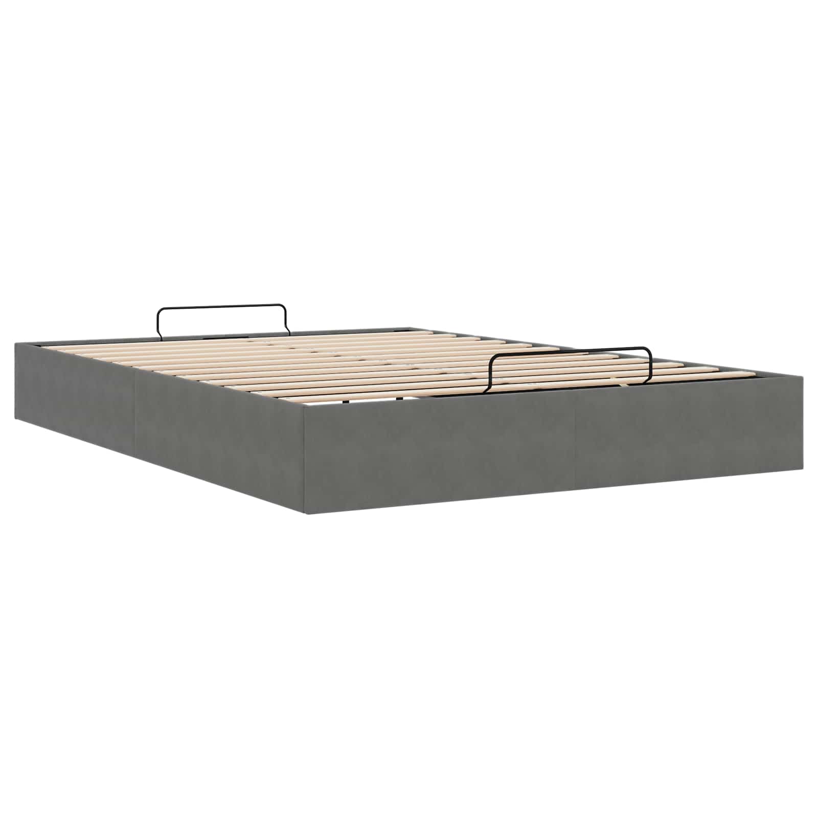 Cadre de lit ottoman Gris foncé Lit double classique Velours - XIOS