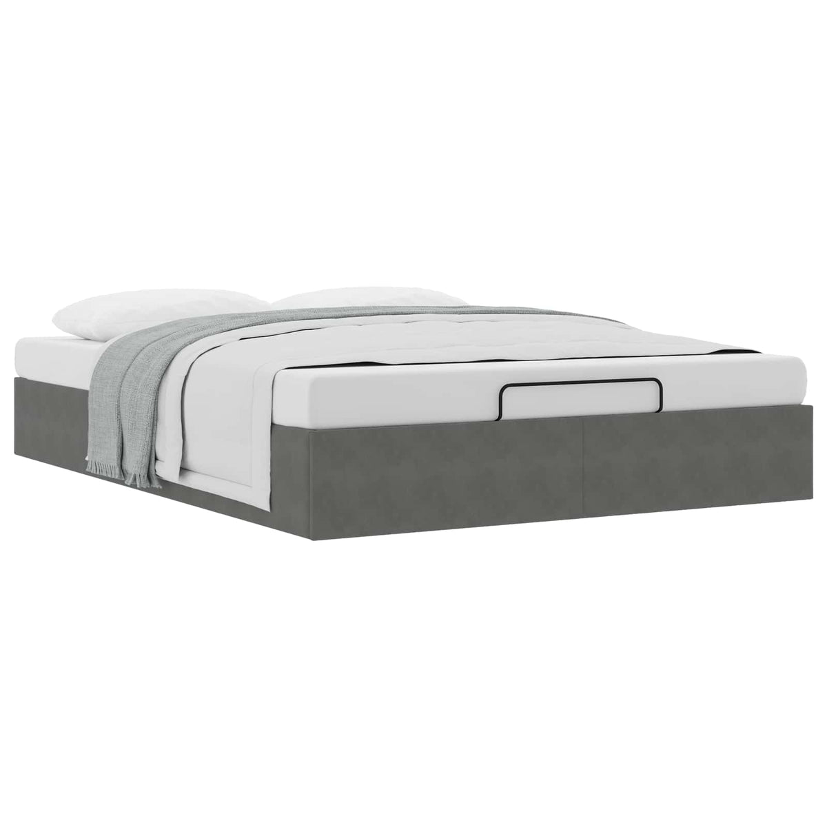 Cadre de lit ottoman Gris foncé Lit double classique Velours - XIOS