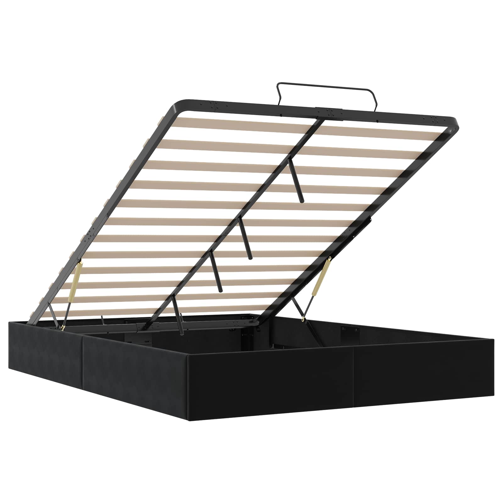 Cadre de lit ottoman Noir Lit double classique Velours - XIOS