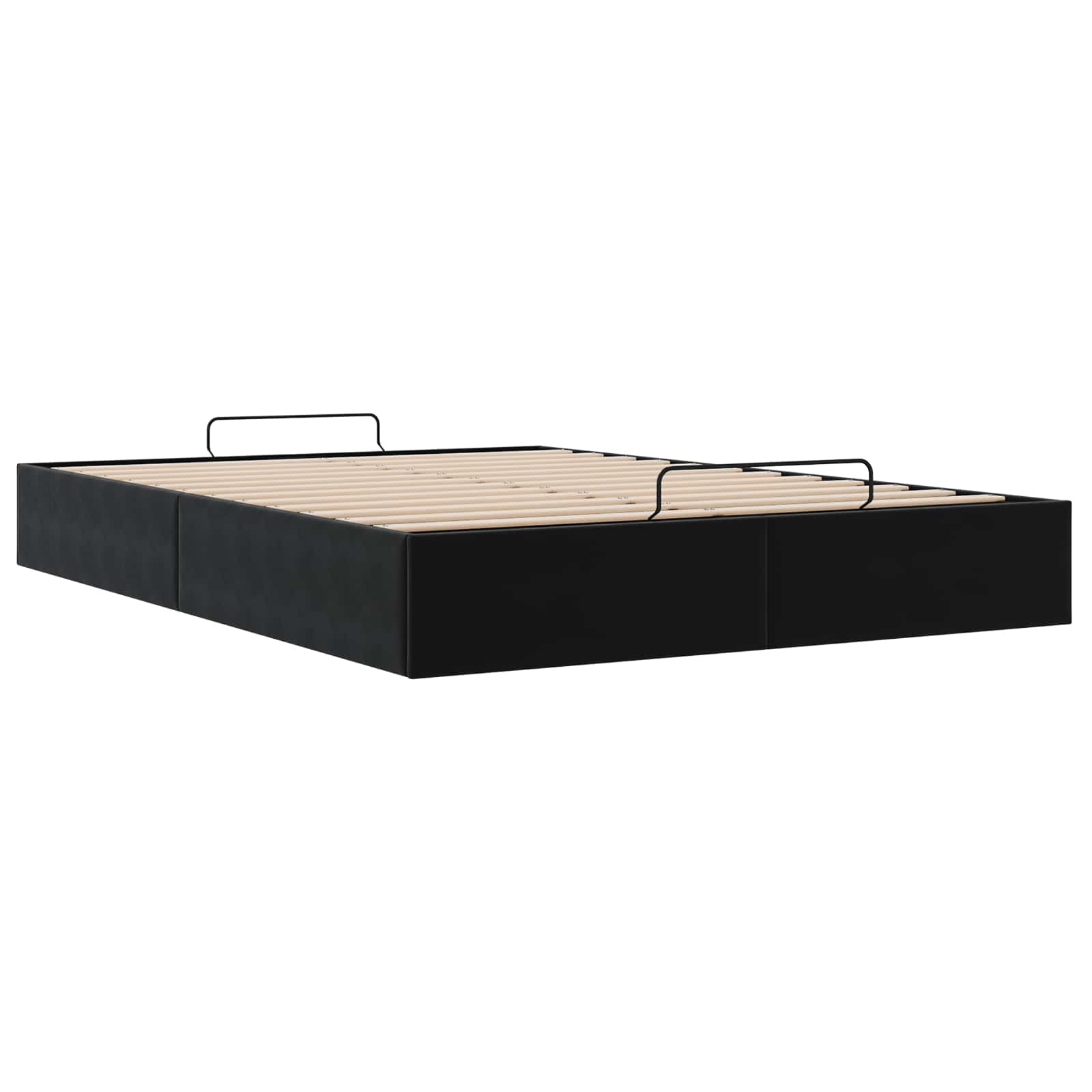 Cadre de lit ottoman Noir Lit double classique Velours - XIOS