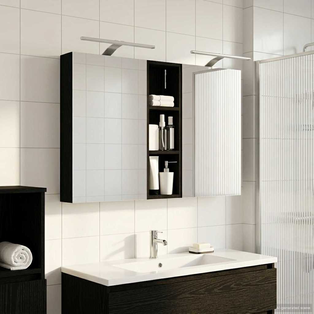 Ensemble de Meubles de Salle de Bain 3 pc 100 x 10,5 x 60,5 cm