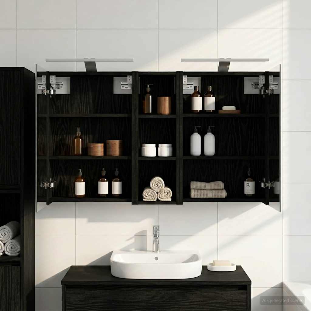 Ensemble de Meubles de Salle de Bain 3 pc 100 x 10,5 x 60,5 cm