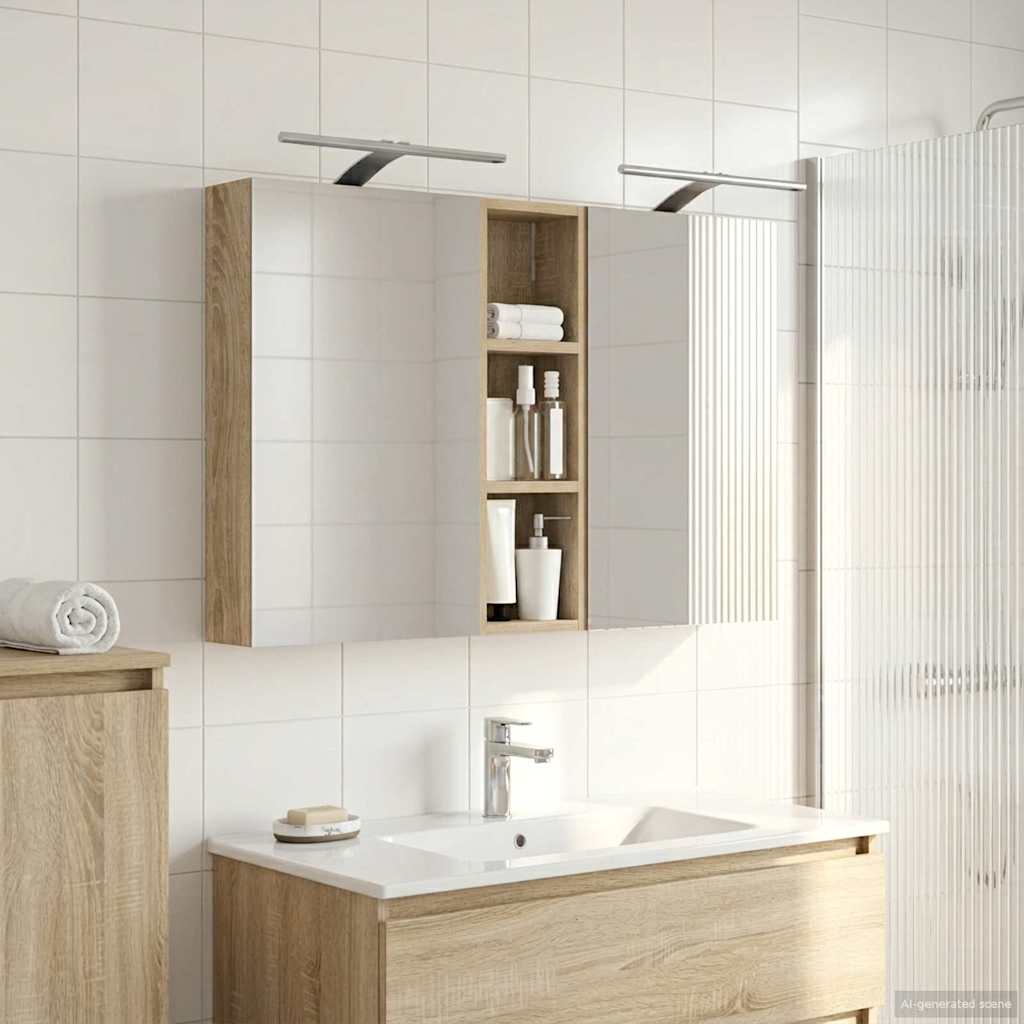 Ensemble de Meubles de Salle de Bain 3 pc 100 x 10,5 x 60,5 cm