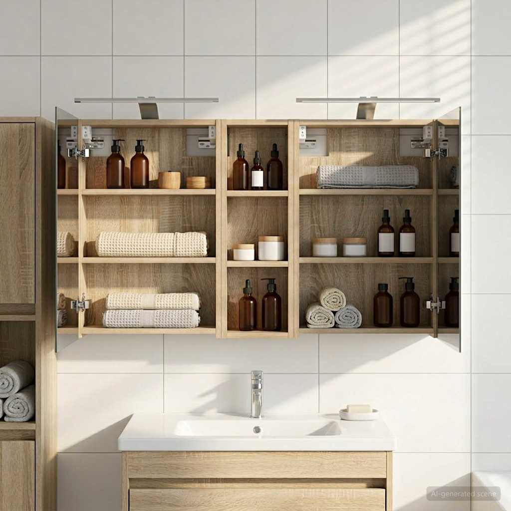 Ensemble de Meubles de Salle de Bain 3 pc 100 x 10,5 x 60,5 cm