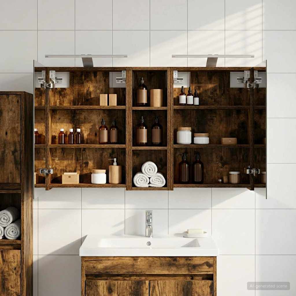 Ensemble de Meubles de Salle de Bain 3 pc 100 x 10,5 x 60,5 cm