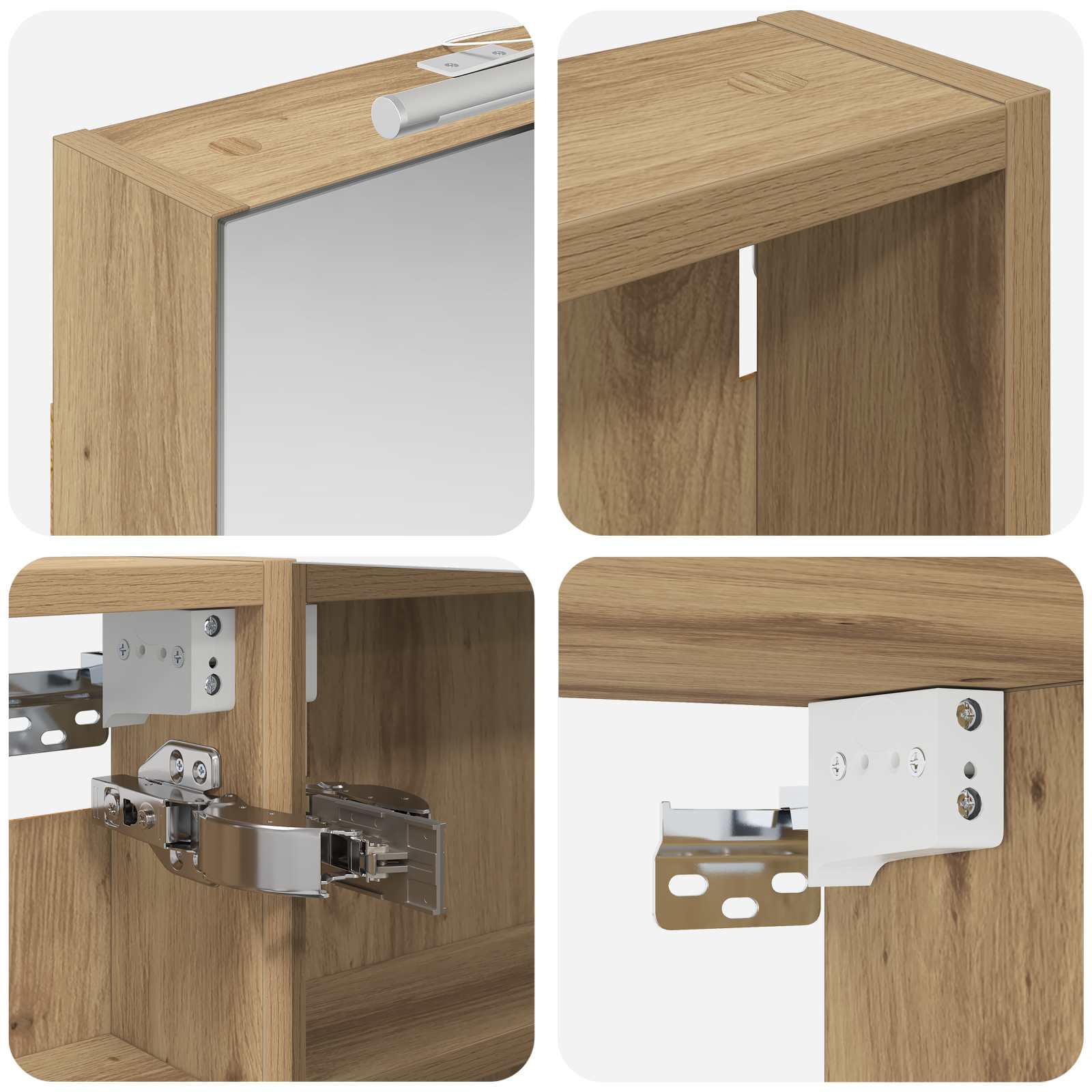 Ensemble de Meubles de Salle de Bain 3 pc 100 x 10,5 x 60,5 cm