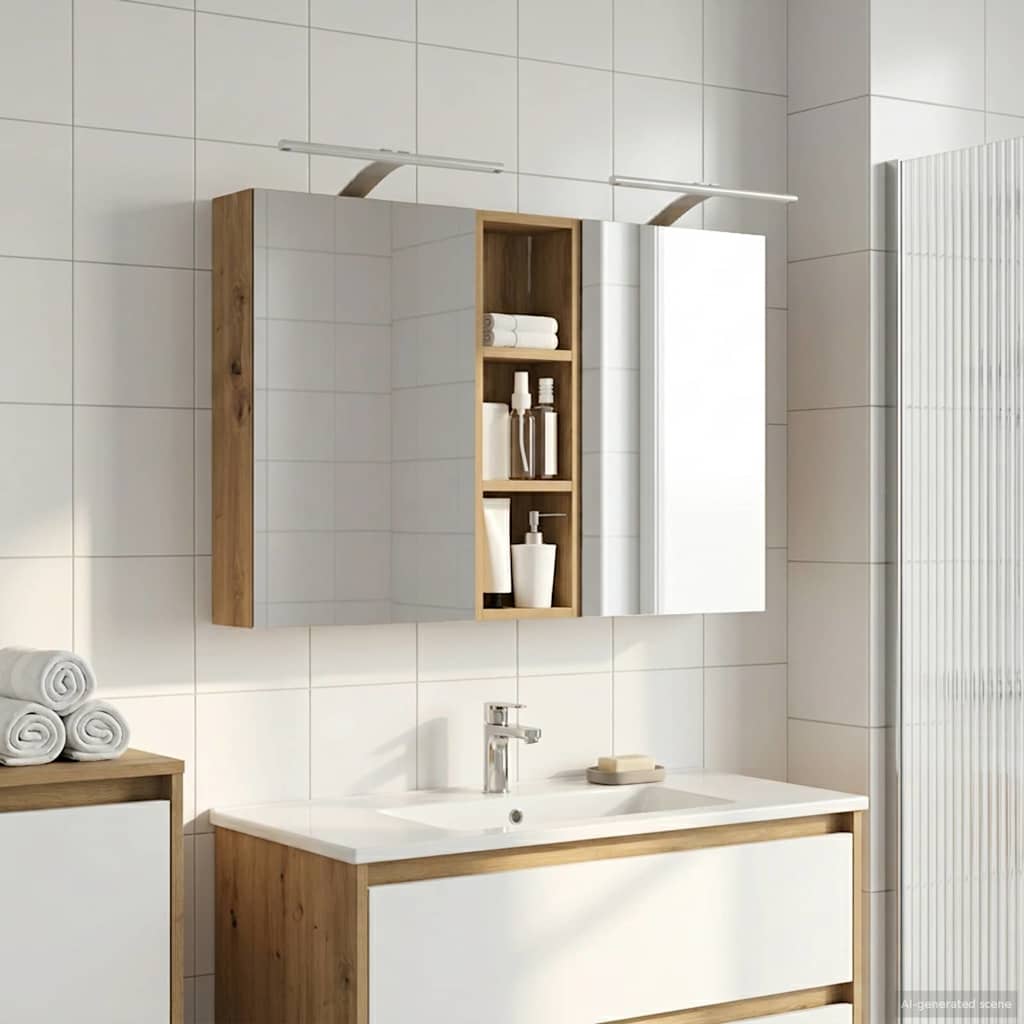 Ensemble de Meubles de Salle de Bain 3 pc 100 x 10,5 x 60,5 cm