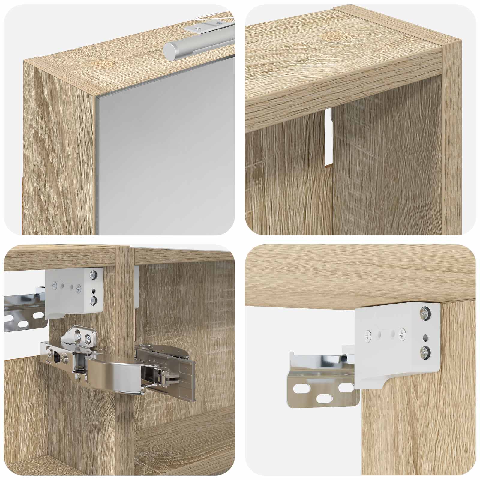 Ensemble de Meubles de Salle de Bain 3 pc 110 x 10,5 x 60,5 cm