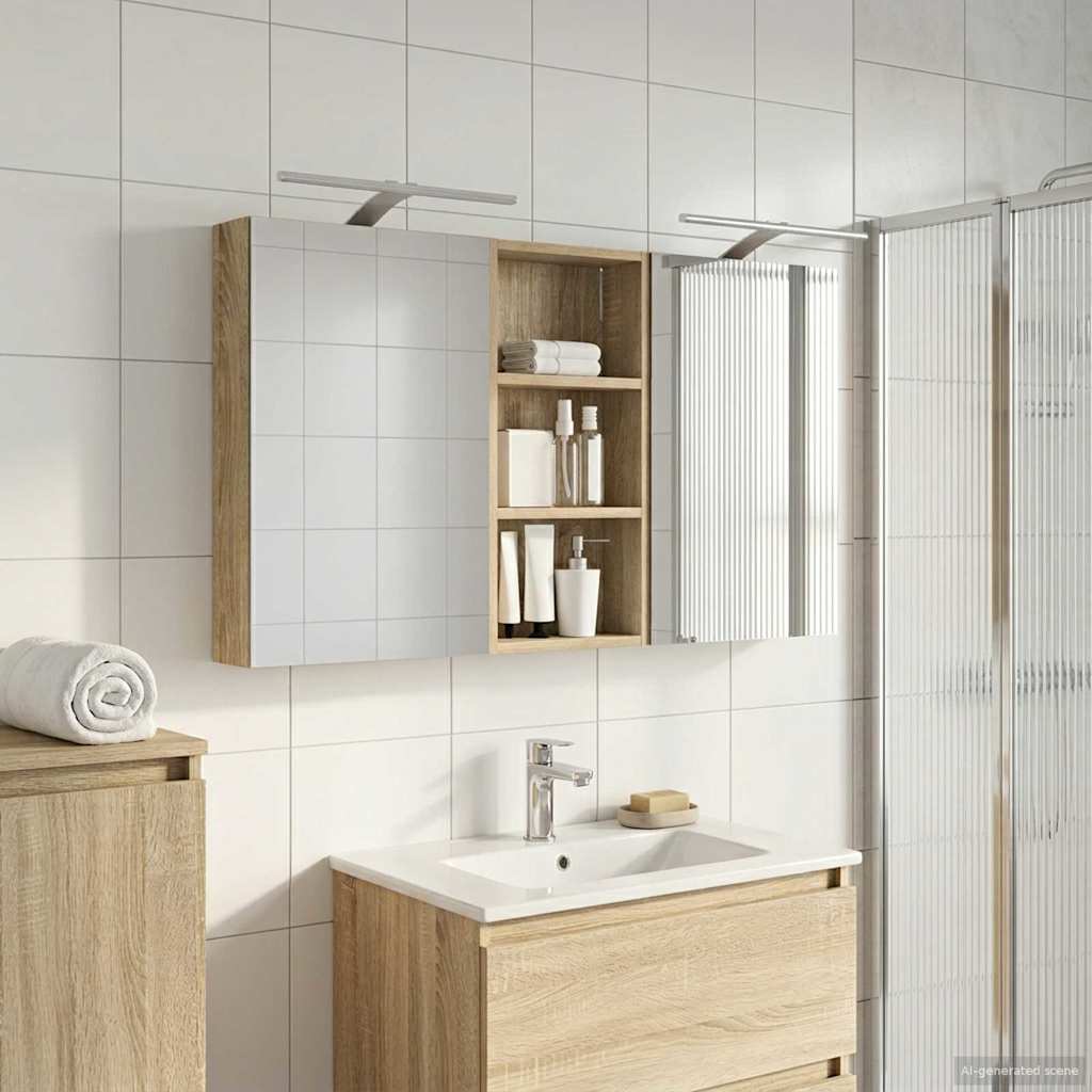 Ensemble de Meubles de Salle de Bain 3 pc 110 x 10,5 x 60,5 cm
