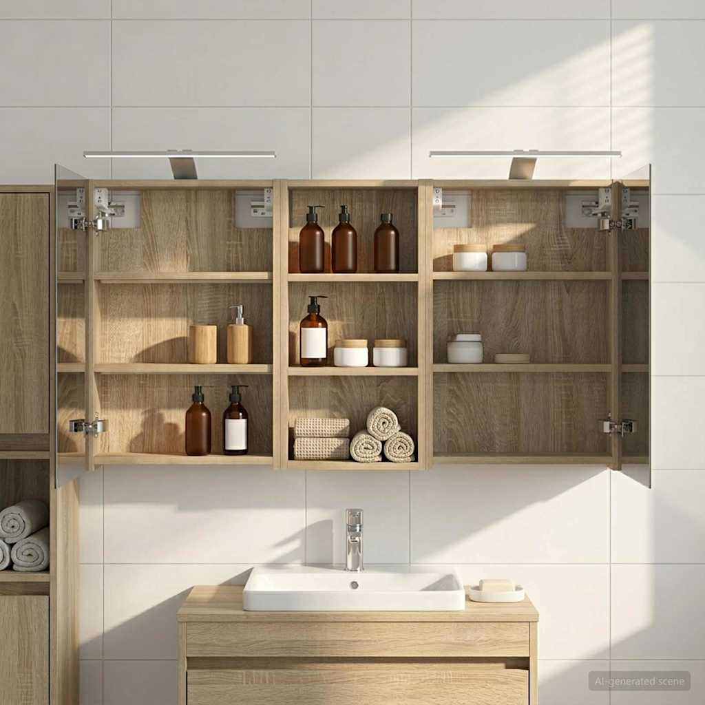 Ensemble de Meubles de Salle de Bain 3 pc 110 x 10,5 x 60,5 cm