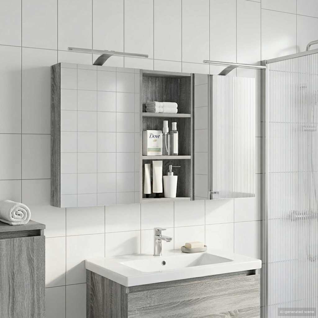 Ensemble de Meubles de Salle de Bain 3 pc 110 x 10,5 x 60,5 cm