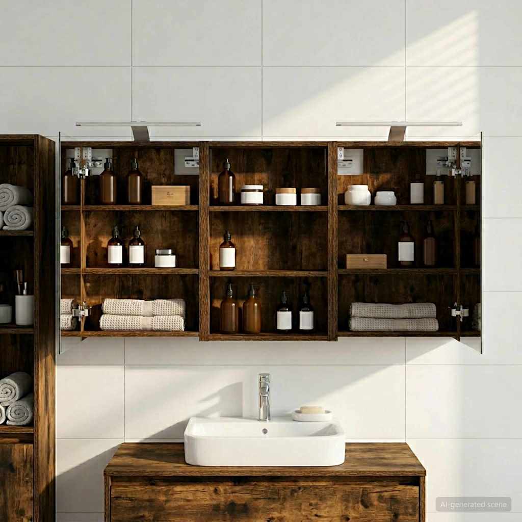 Ensemble de Meubles de Salle de Bain 3 pc 120 x 10,5 x 60,5 cm