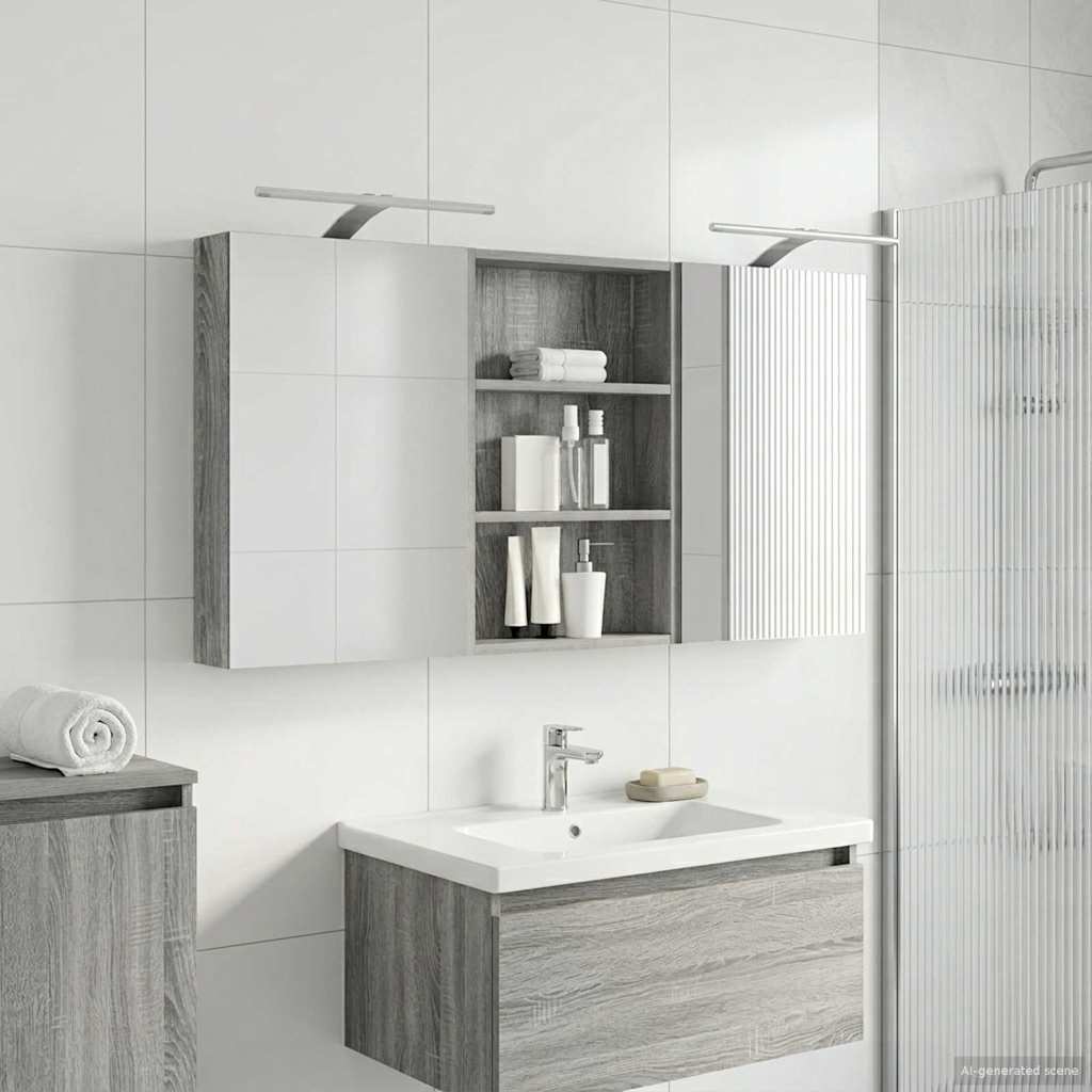 Ensemble de Meubles de Salle de Bain 3 pc 120 x 10,5 x 60,5 cm