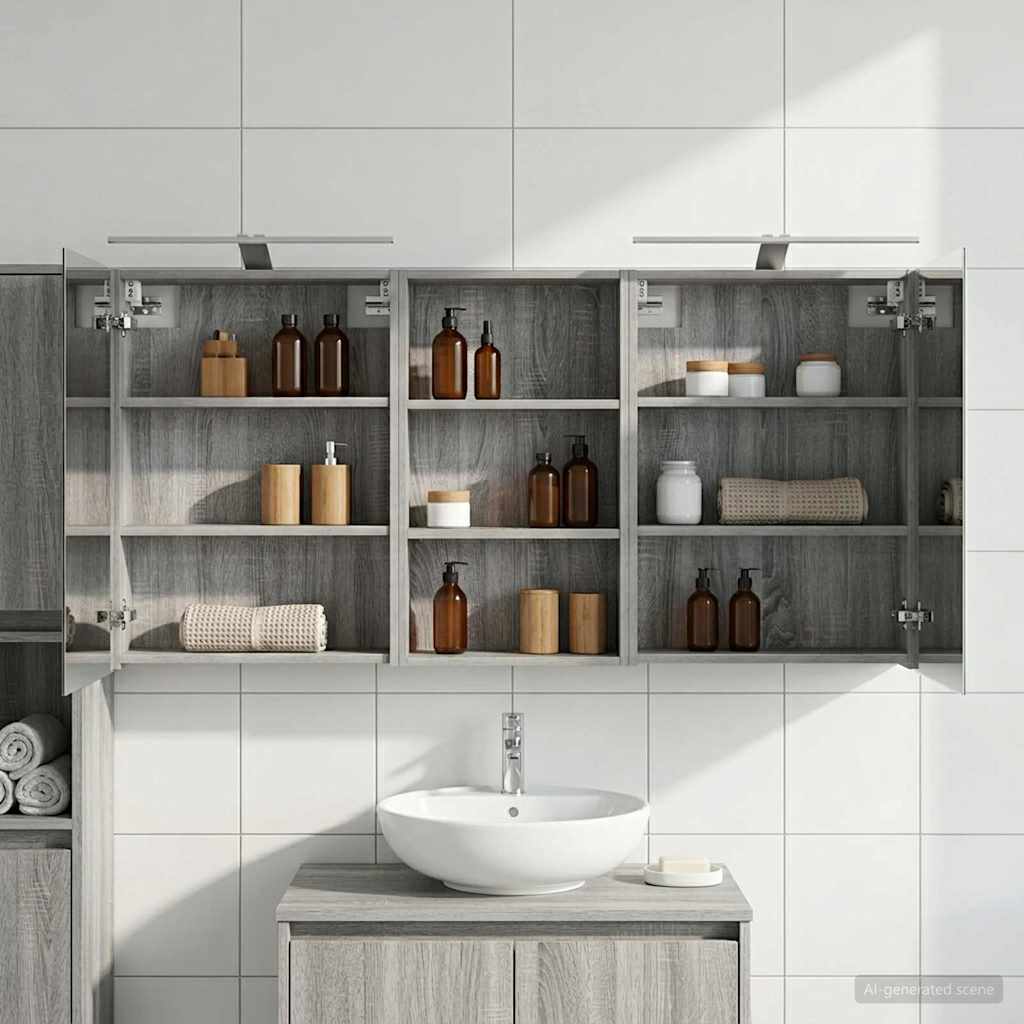 Ensemble de Meubles de Salle de Bain 3 pc 140 x 14,5 x 70 cm - XIOS