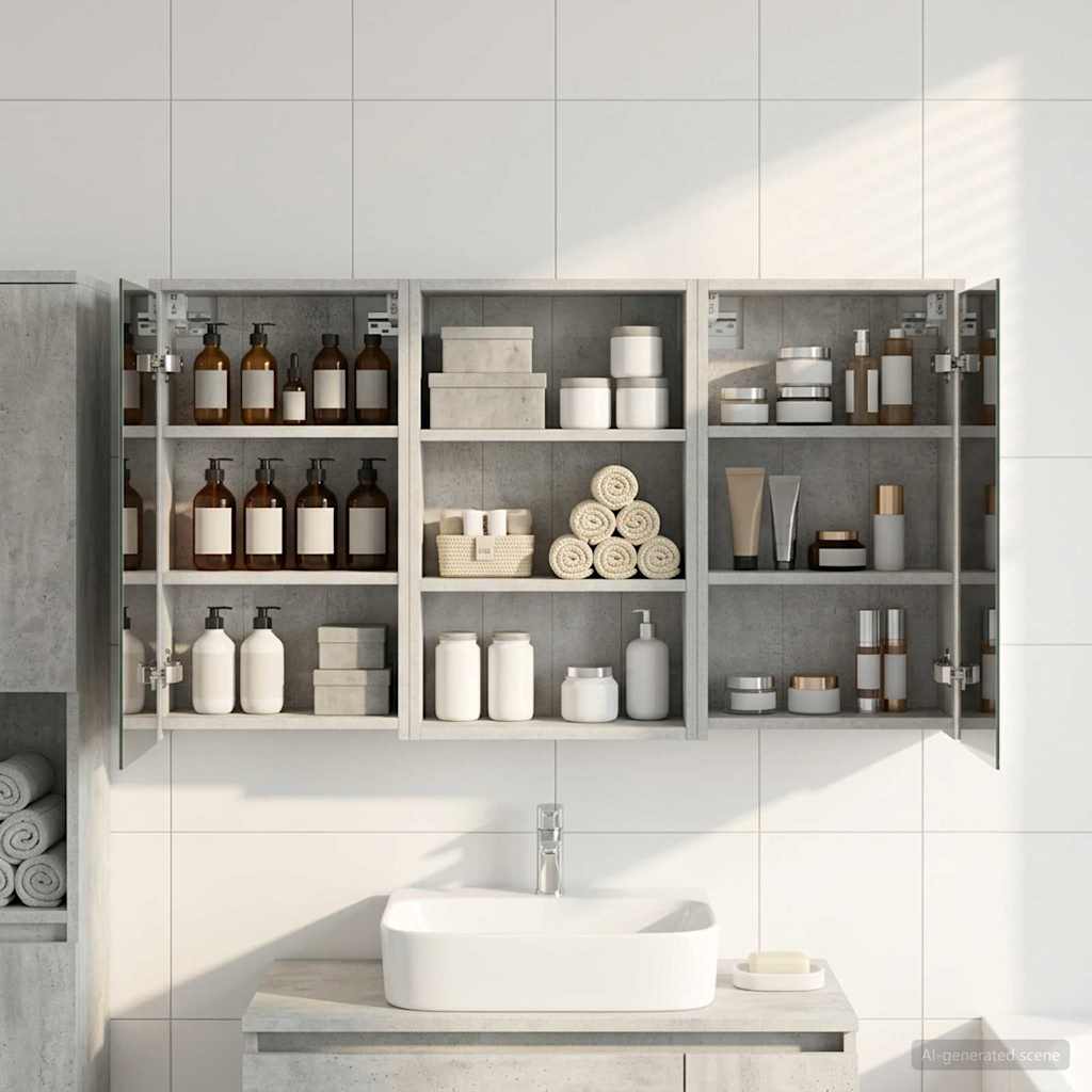 Ensemble de Meubles de Salle de Bain 3 pc 126 x 16 x 62.5 cm