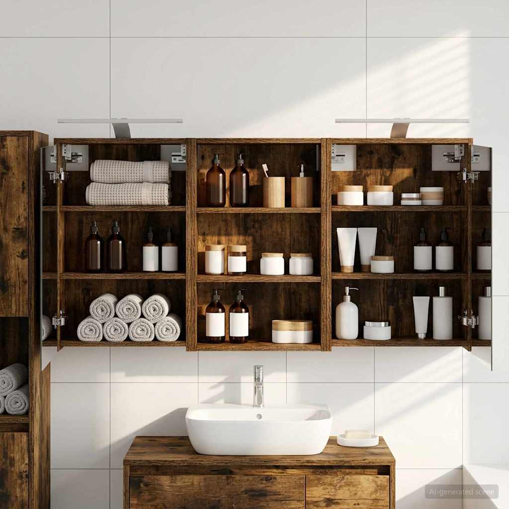Ensemble de Meubles de Salle de Bain 3 pc 126 x 16 x 62.5 cm