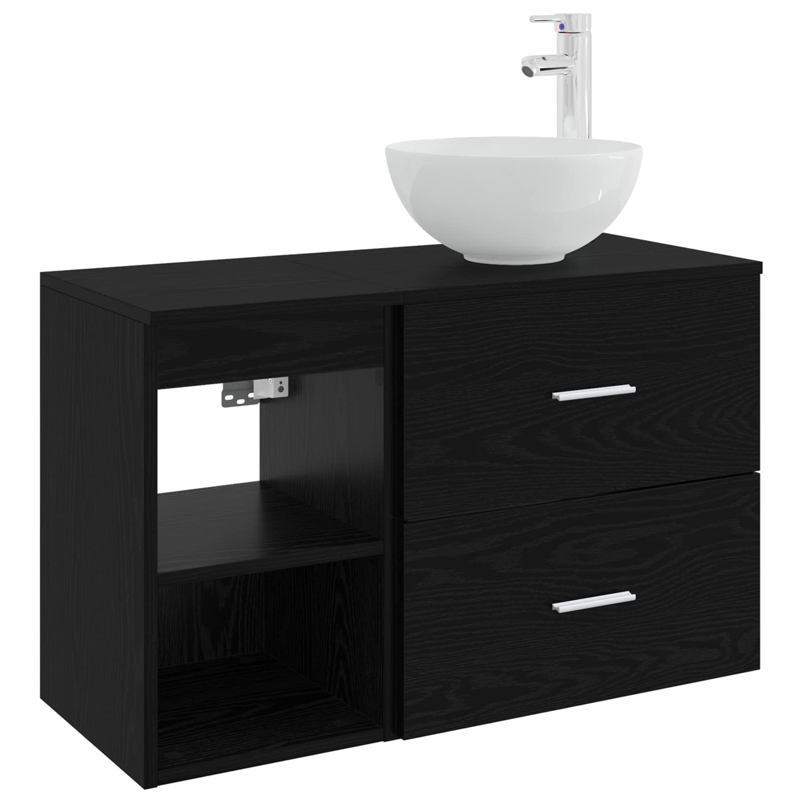 Ensemble de mobilier de salle de bain 2 pc Chêne noir