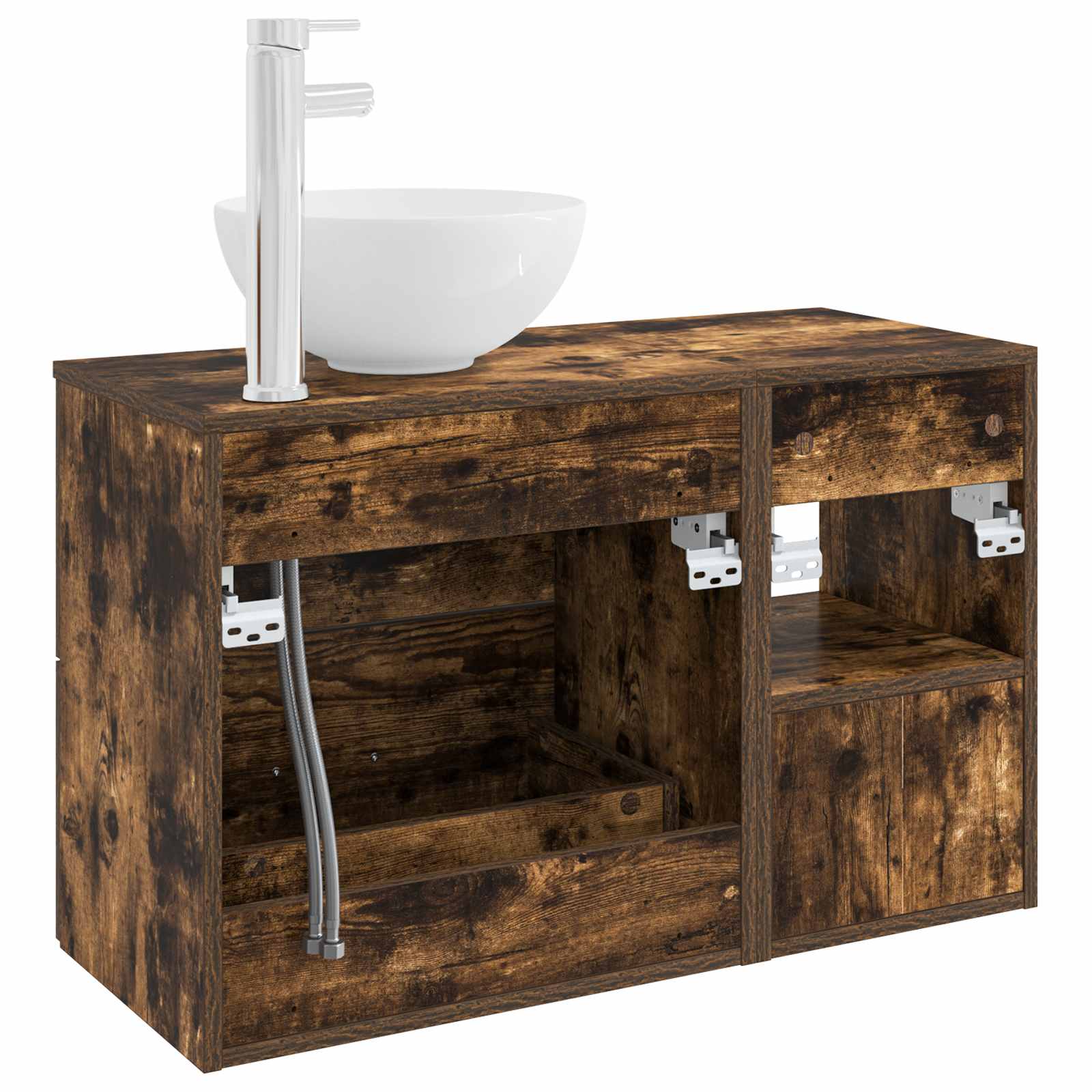 Ensemble de mobilier de salle de bain 2 pc Chêne fumé