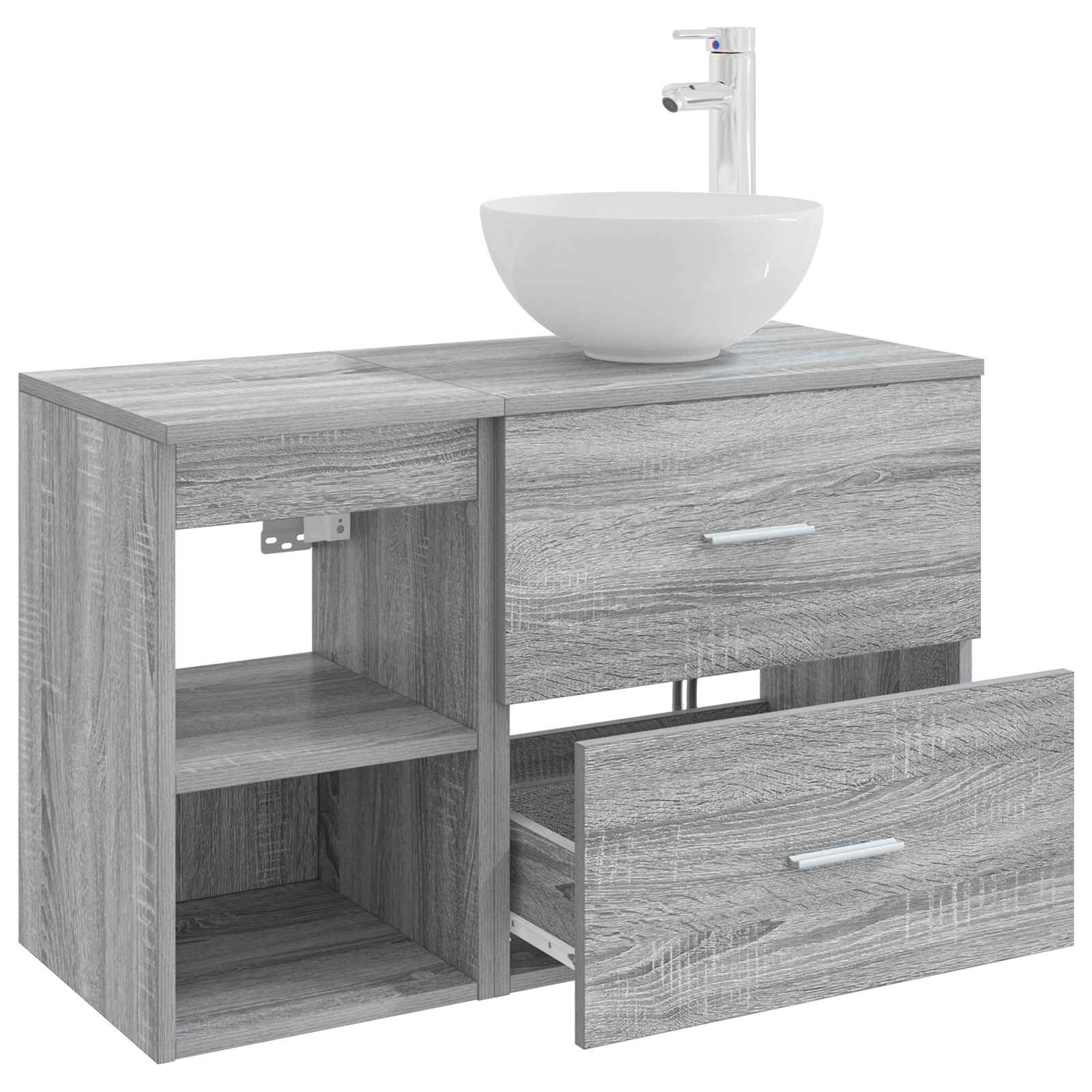 Ensemble de mobilier de salle de bain 2 pc Sonoma gris