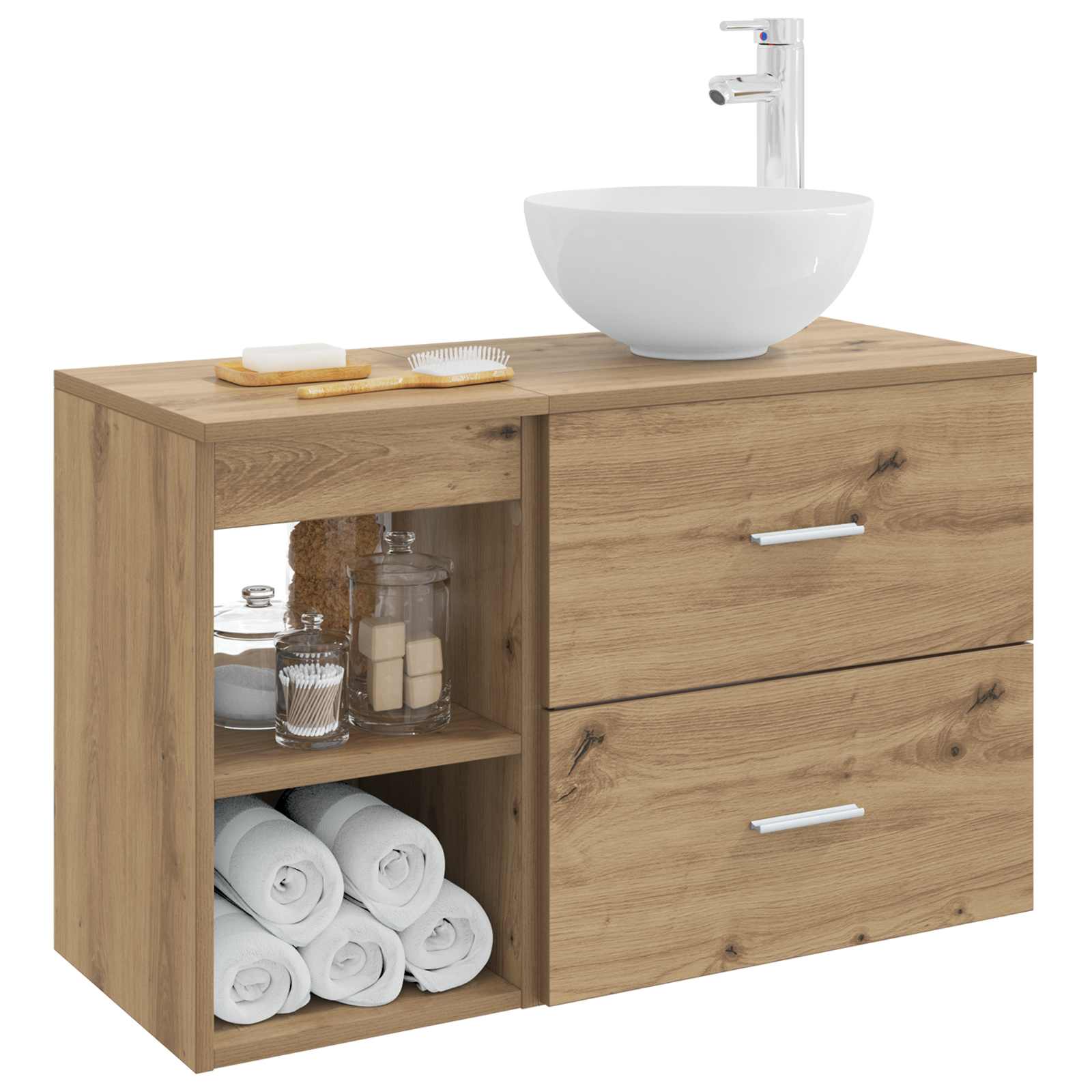 Ensemble de mobilier de salle de bain 2 pc Chêne artisanal