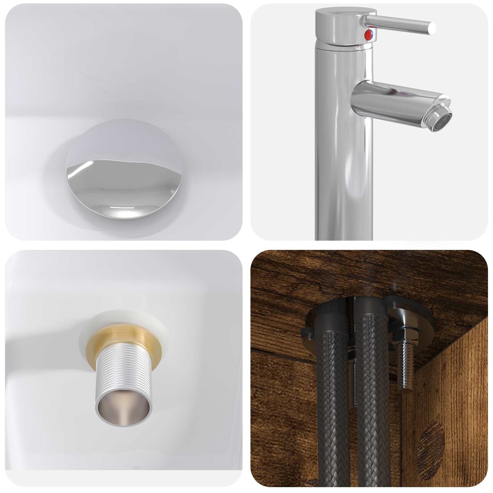 Ensemble de mobilier de salle de bain 2 pc Chêne fumé