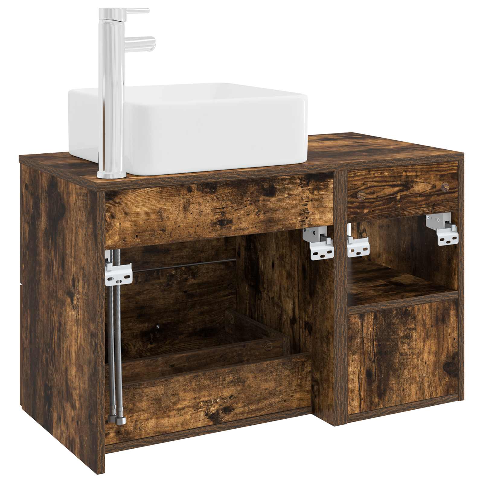 Ensemble de mobilier de salle de bain 2 pc Chêne fumé