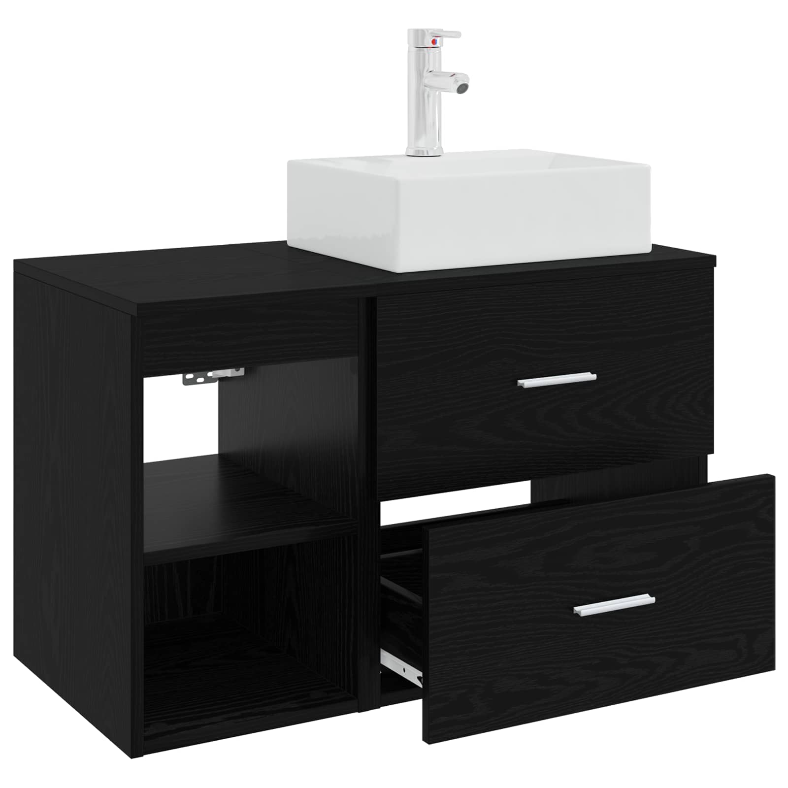 Ensemble de mobilier de salle de bain 2 pc Chêne noir