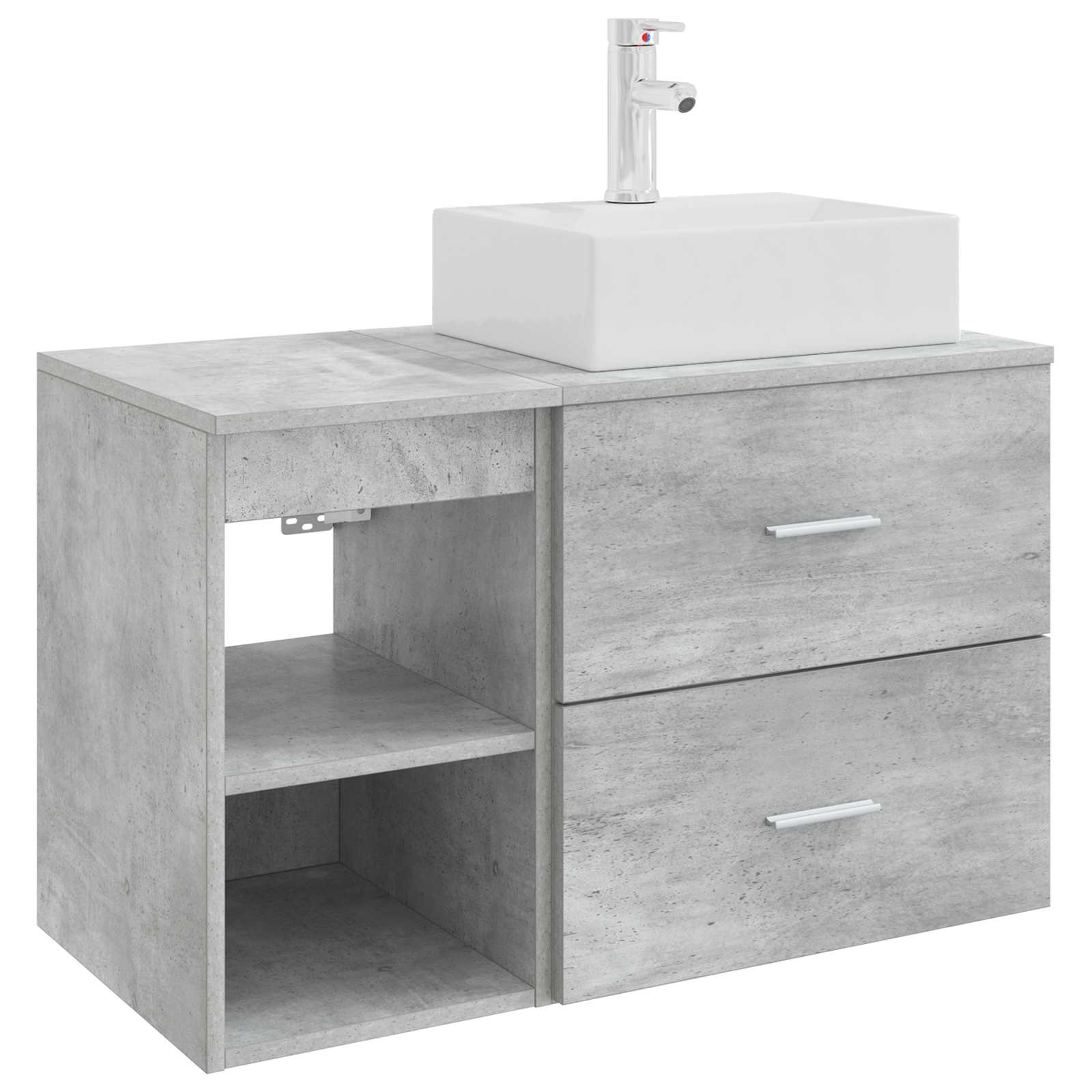 Ensemble de mobilier de salle de bain 2 pc Gris béton