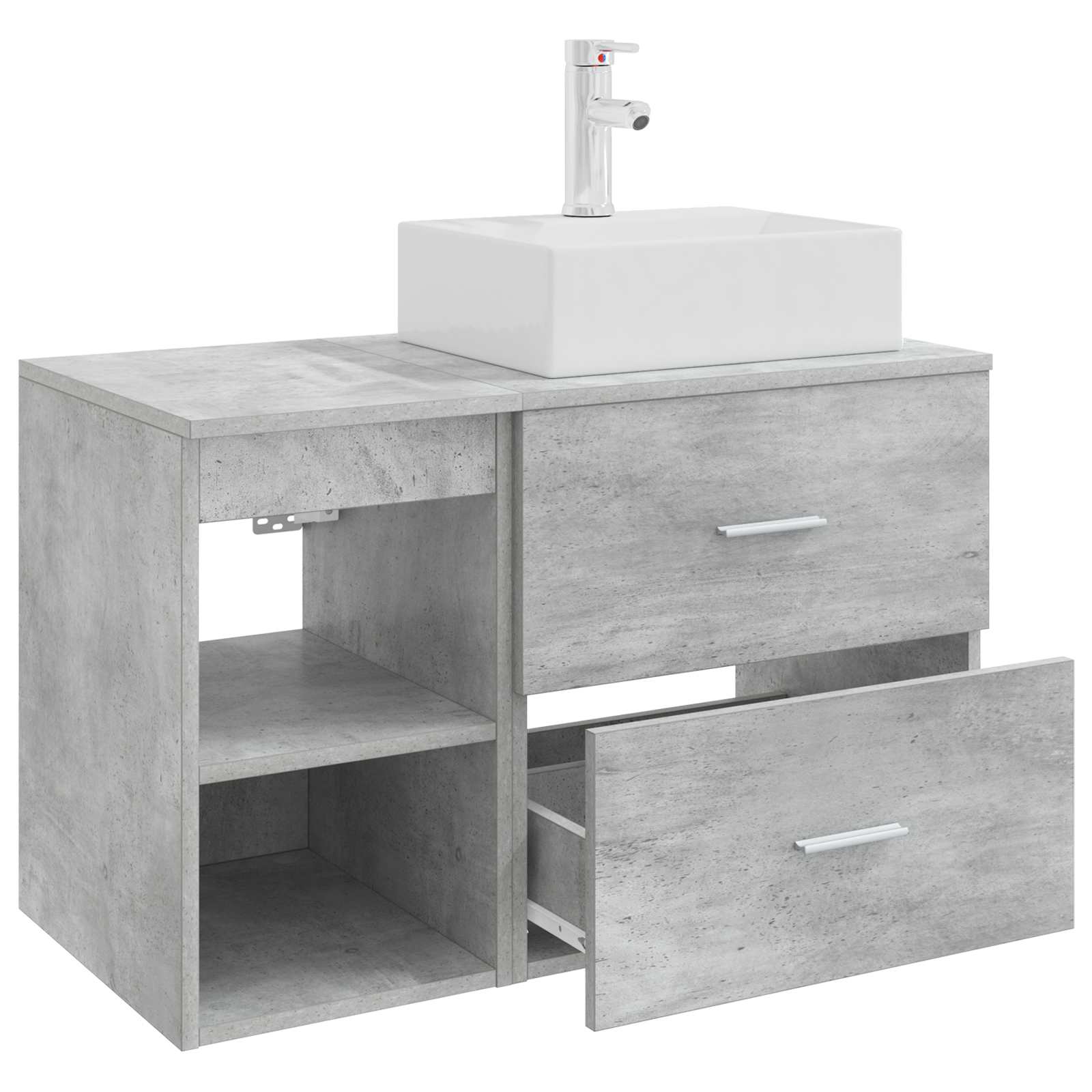 Ensemble de mobilier de salle de bain 2 pc Gris béton