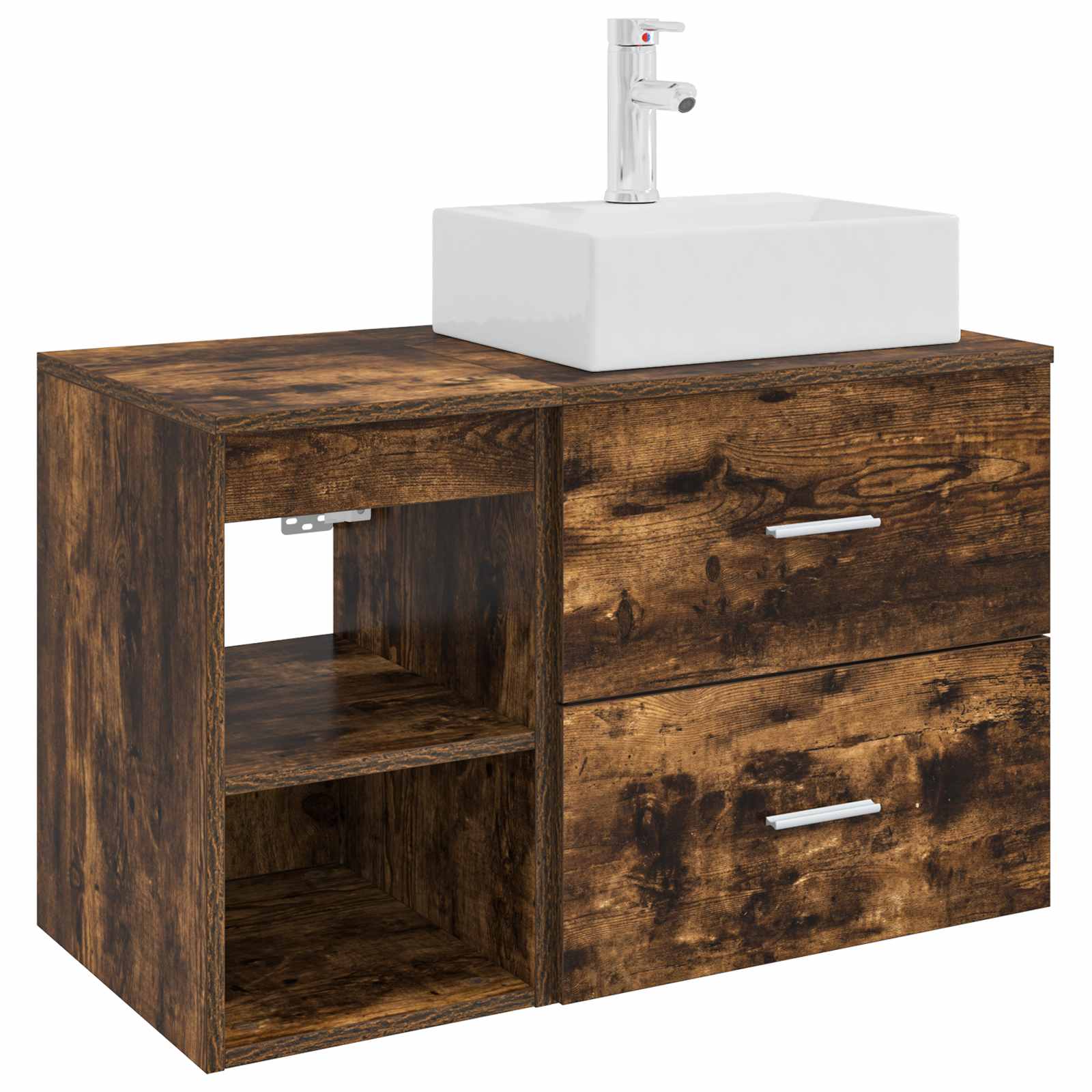 Ensemble de mobilier de salle de bain 2 pc Chêne fumé